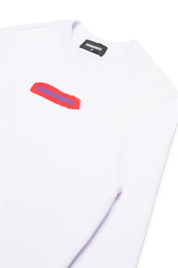 Crew-neck sweatshirt with brushstroke graphics
