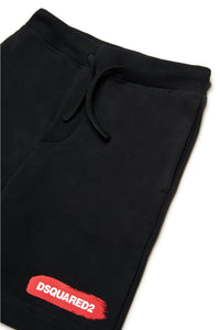 Pantalones cortos en chándal con estampado de pinceladas