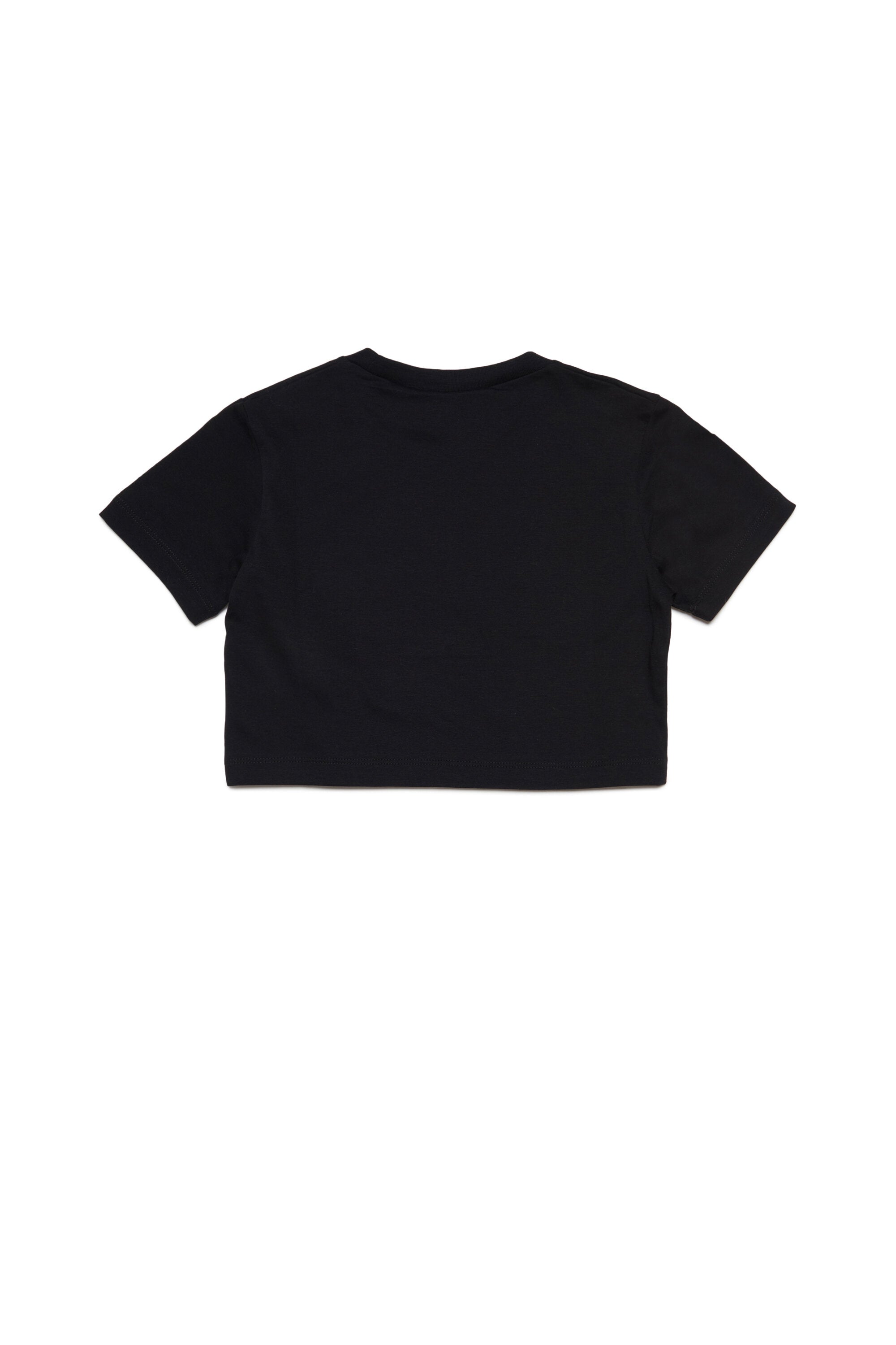 Cropped T-shirt branded with leaf graphics