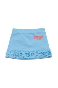 Skirt with logo DSQ2 est.1995 and ruffles