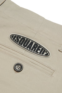 Shorts in gabardina con patch logo surf