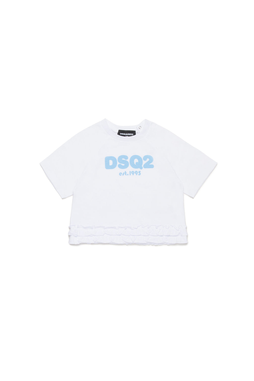 T-shirt with logo DSQ2 est.1995 and ruffles