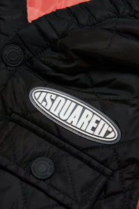 Sleeveless padded jacket with surf logo patch