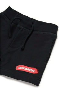 Fleece shorts with brushstroke graphics