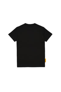 Crew-neck jersey T-shirt with Pac-Man print