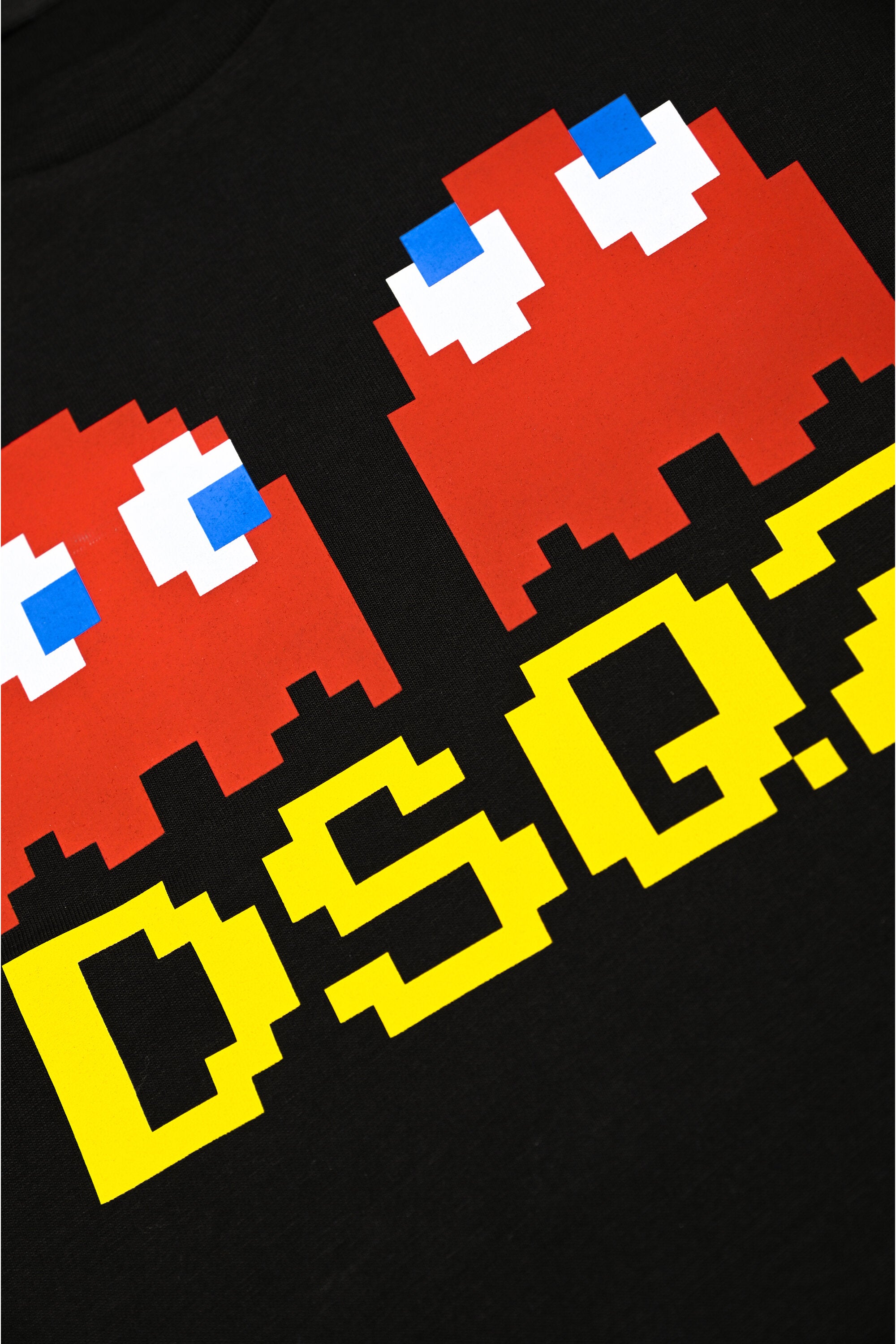 Crew-neck jersey T-shirt with Pac-Man print