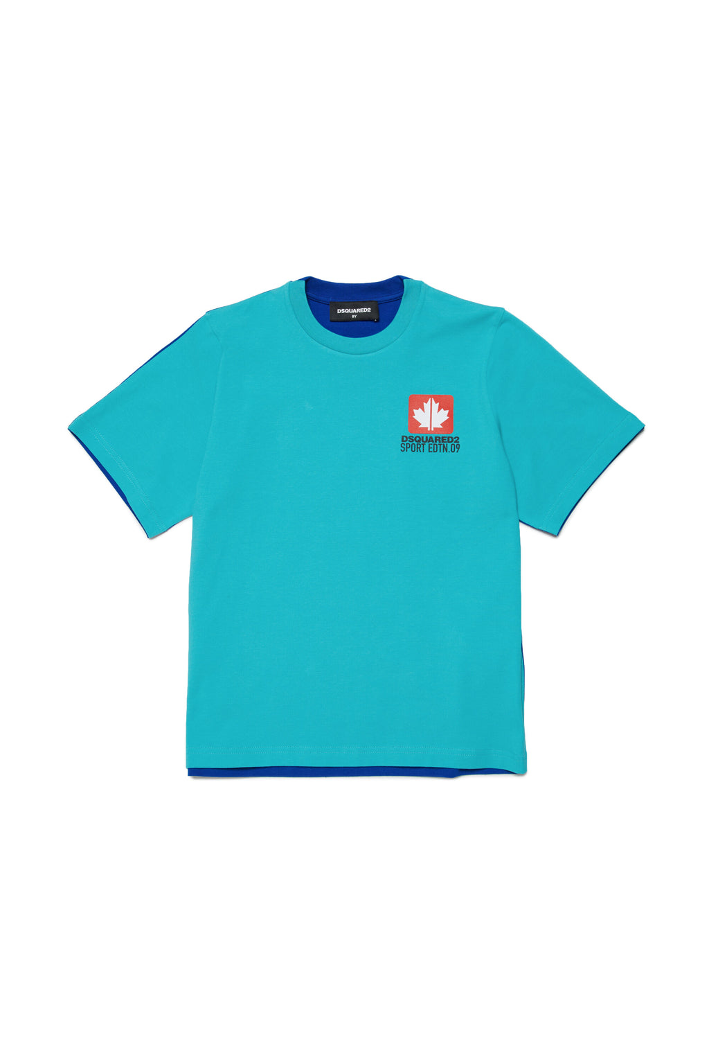 Two-color T-shirt with Leaf graphics