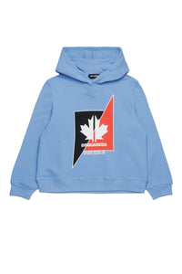 Hooded sweatshirt with two-color Leaf graphics