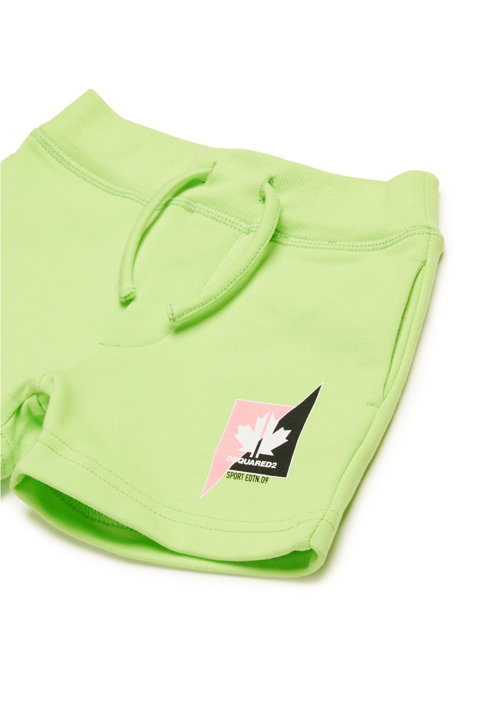 Shorts in felpa con grafica Leaf bicolor