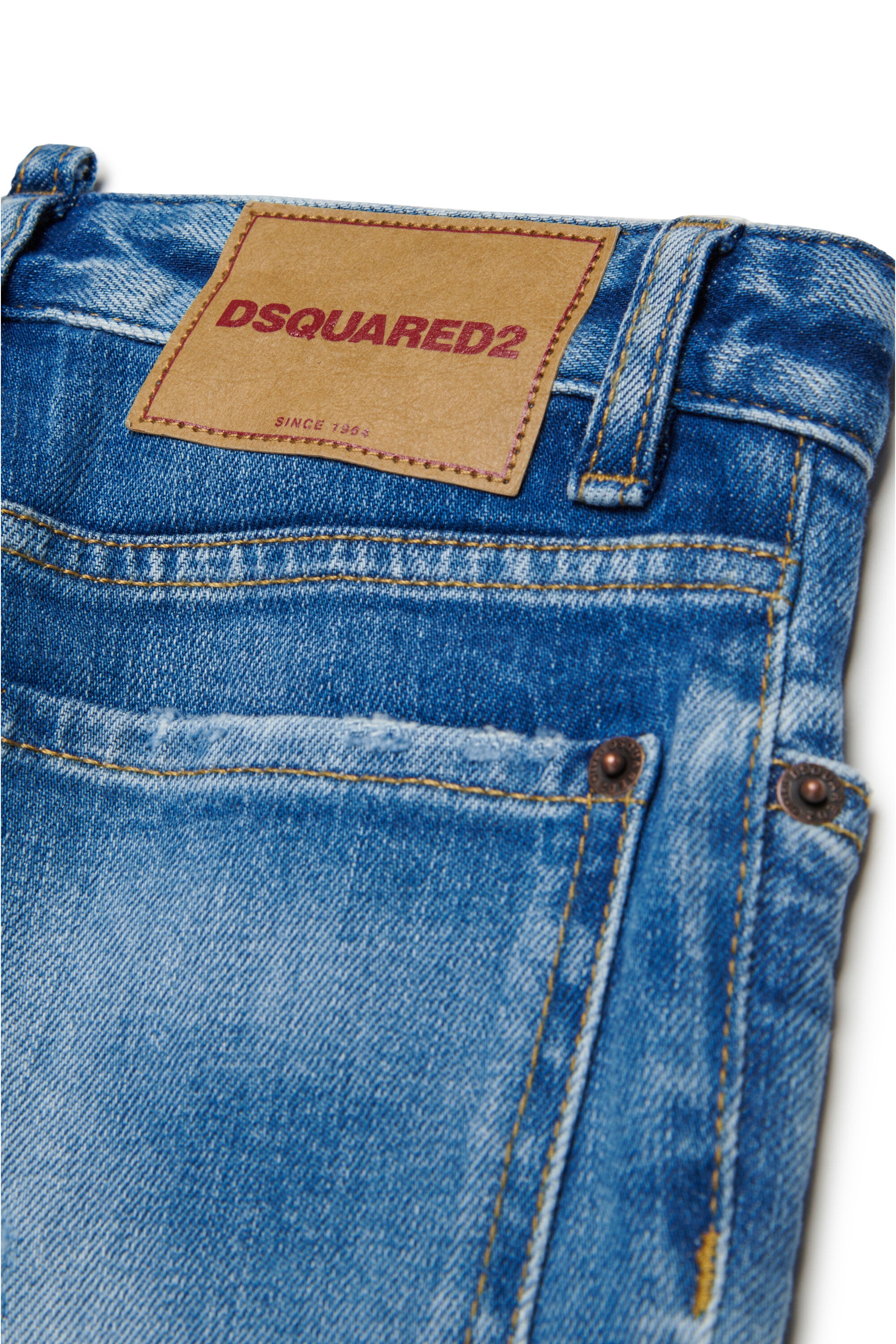 Jeans straight blu medio con rotture - Boss 10