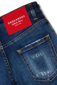 Shaded blue straight jeans with breaks - 642 Jean
