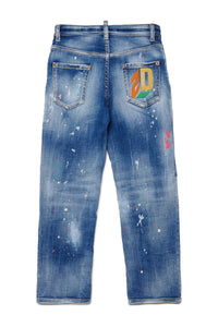 Jeans straight con macchie e logo - 642 Jean