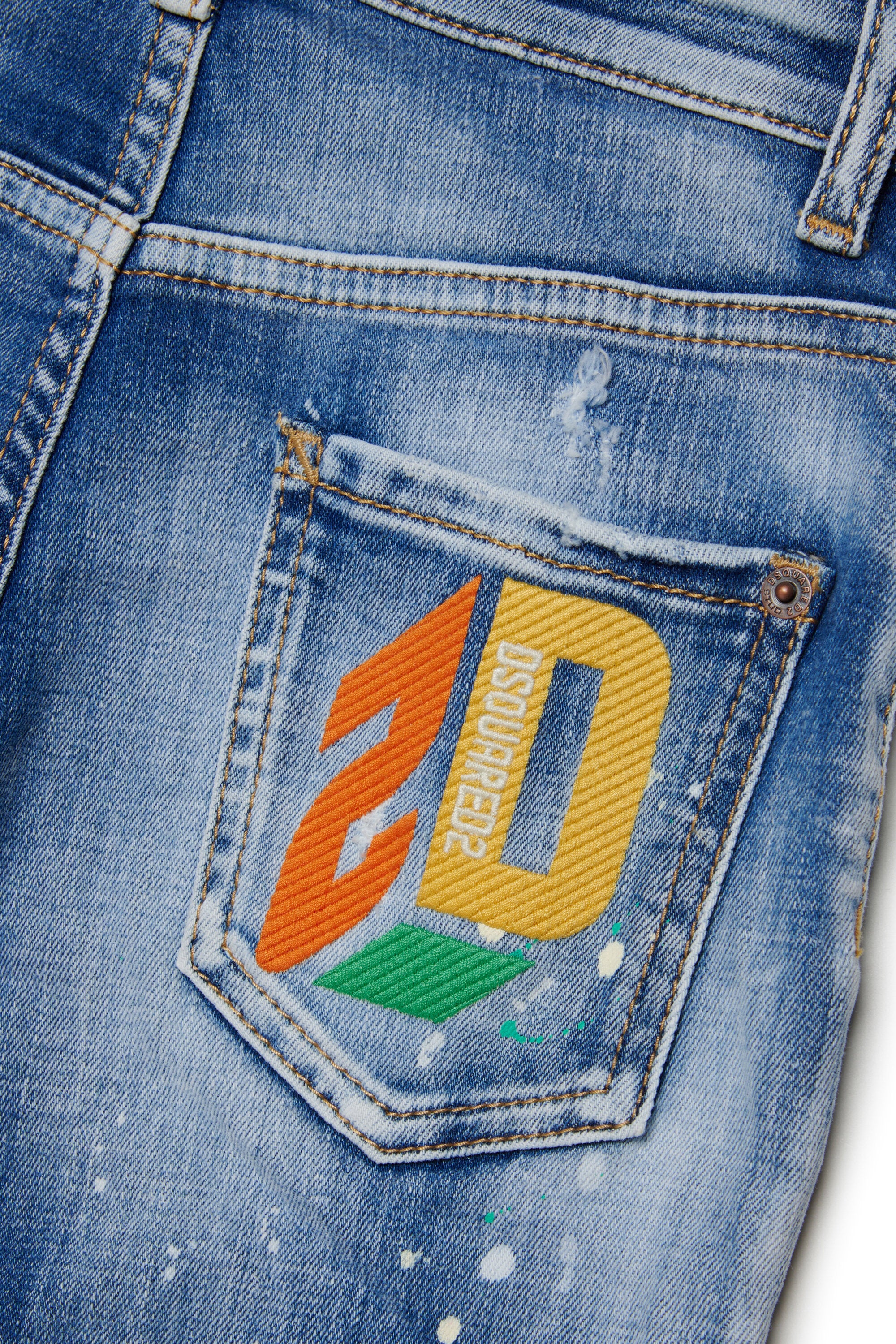 Jeans straight con macchie e logo - 642 Jean