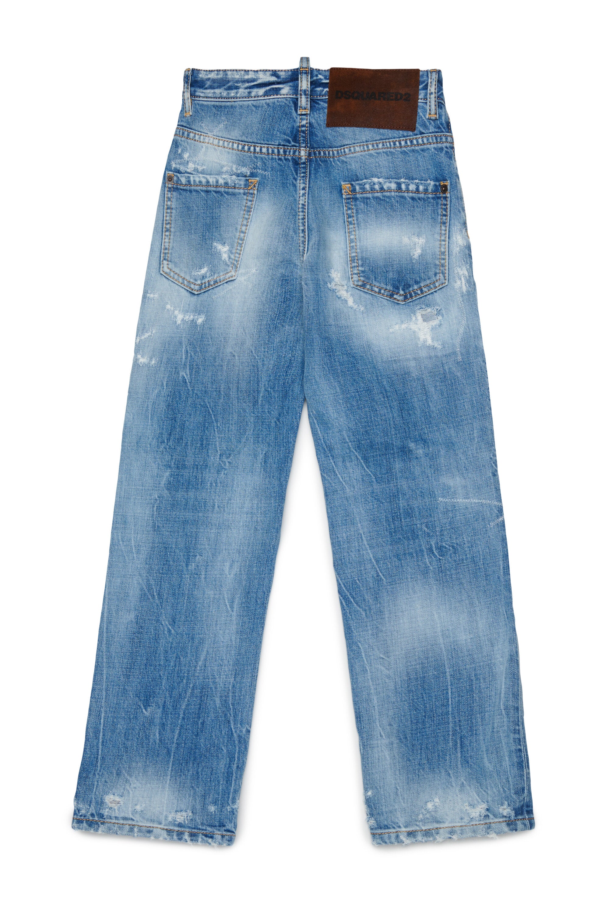 Jeans mit geradem Schnitt in hellblauer Waschung - 642