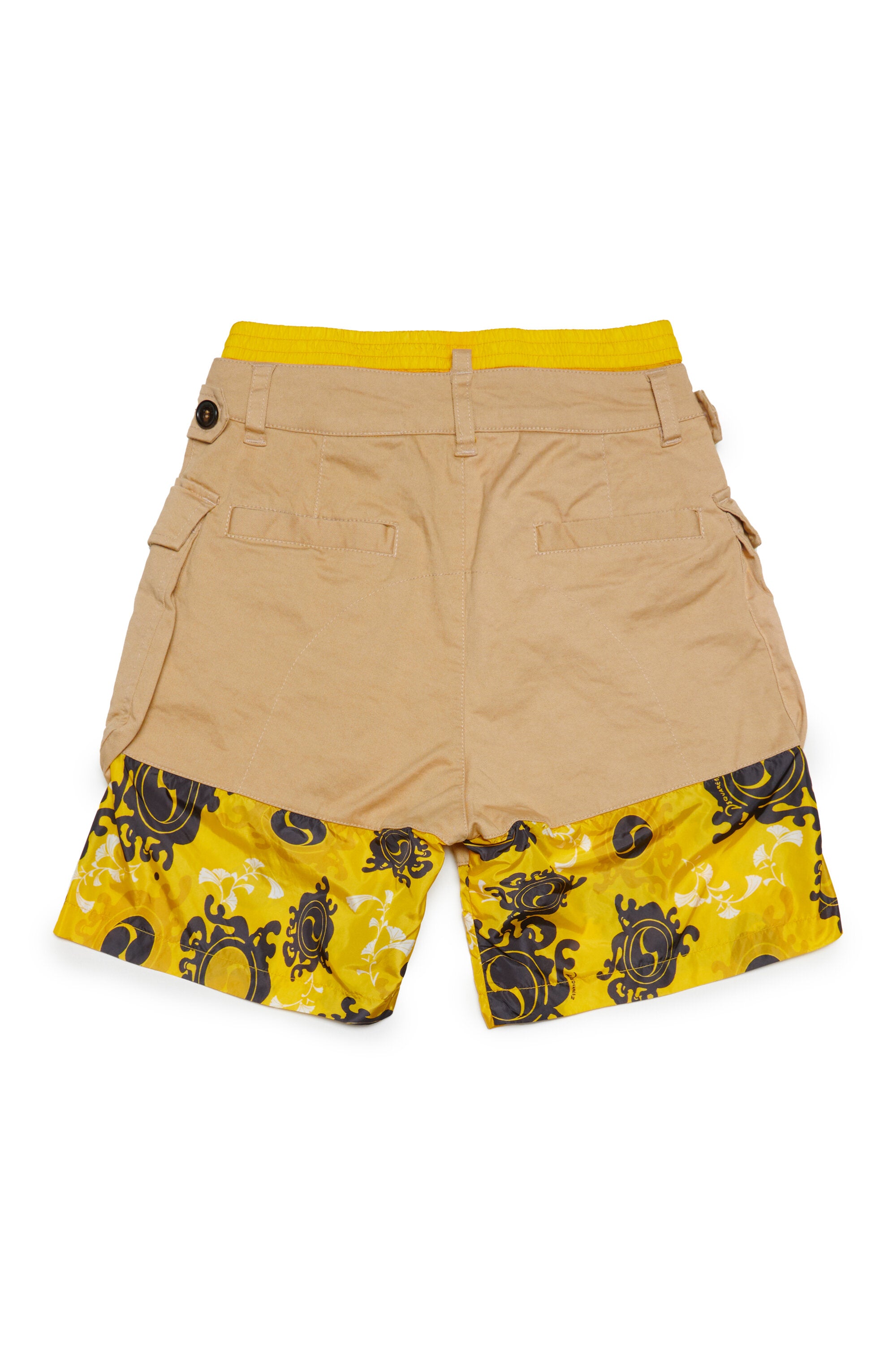Shorts with large pockets and tribal insert