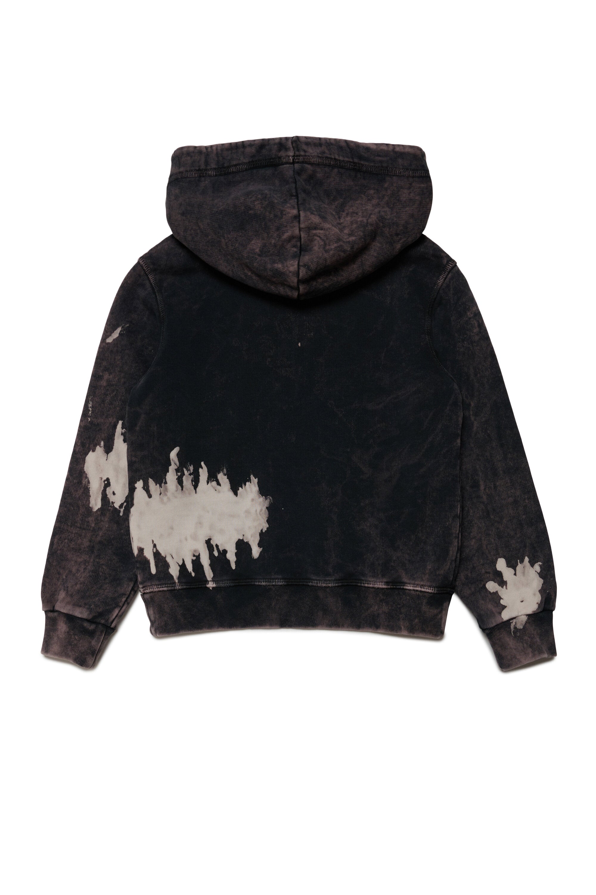 Bleached-effect hooded sweatshirt