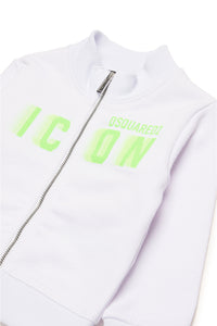 Sweatshirt with zip and Icon print speed effect