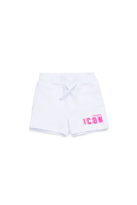 Fleece shorts with speed effect Icon print