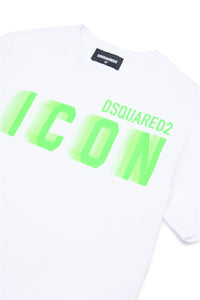 Camiseta con estampado de iconos y efecto velocidad