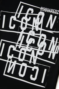 Icon print t-shirt with displaced effect