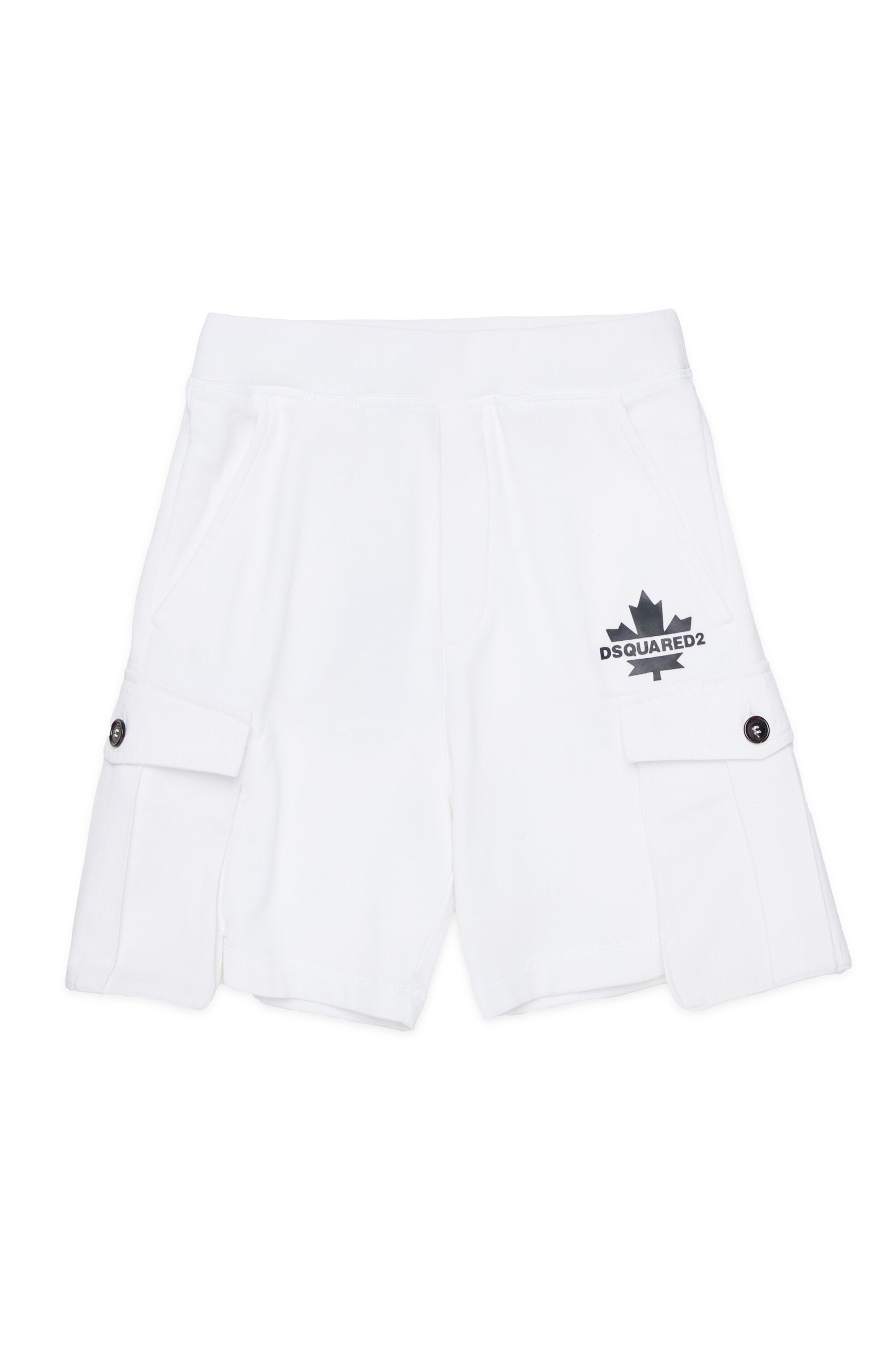 Shorts cargo in felpa con Maple Leaf