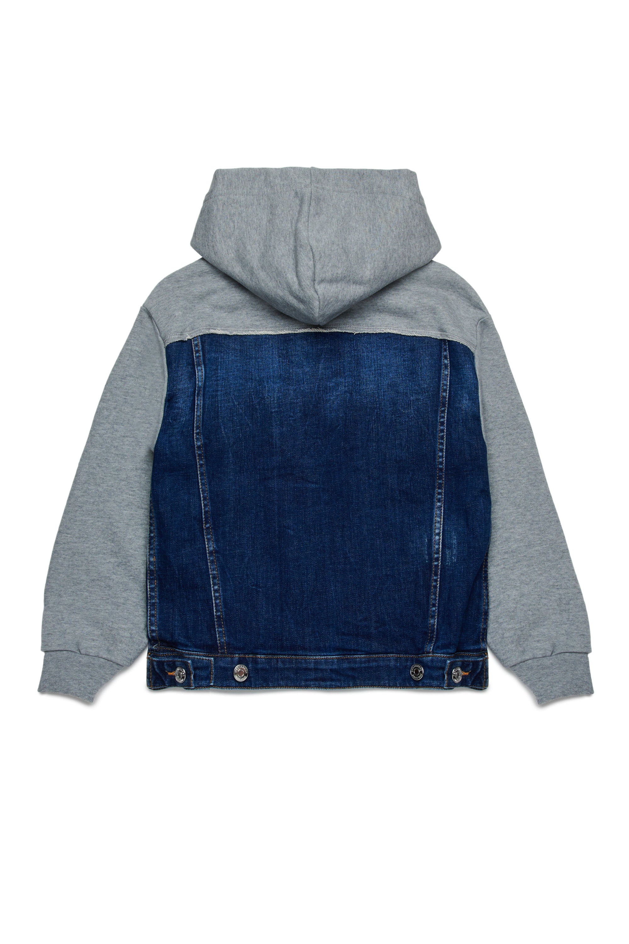 Felpa in denim e cotone con patch