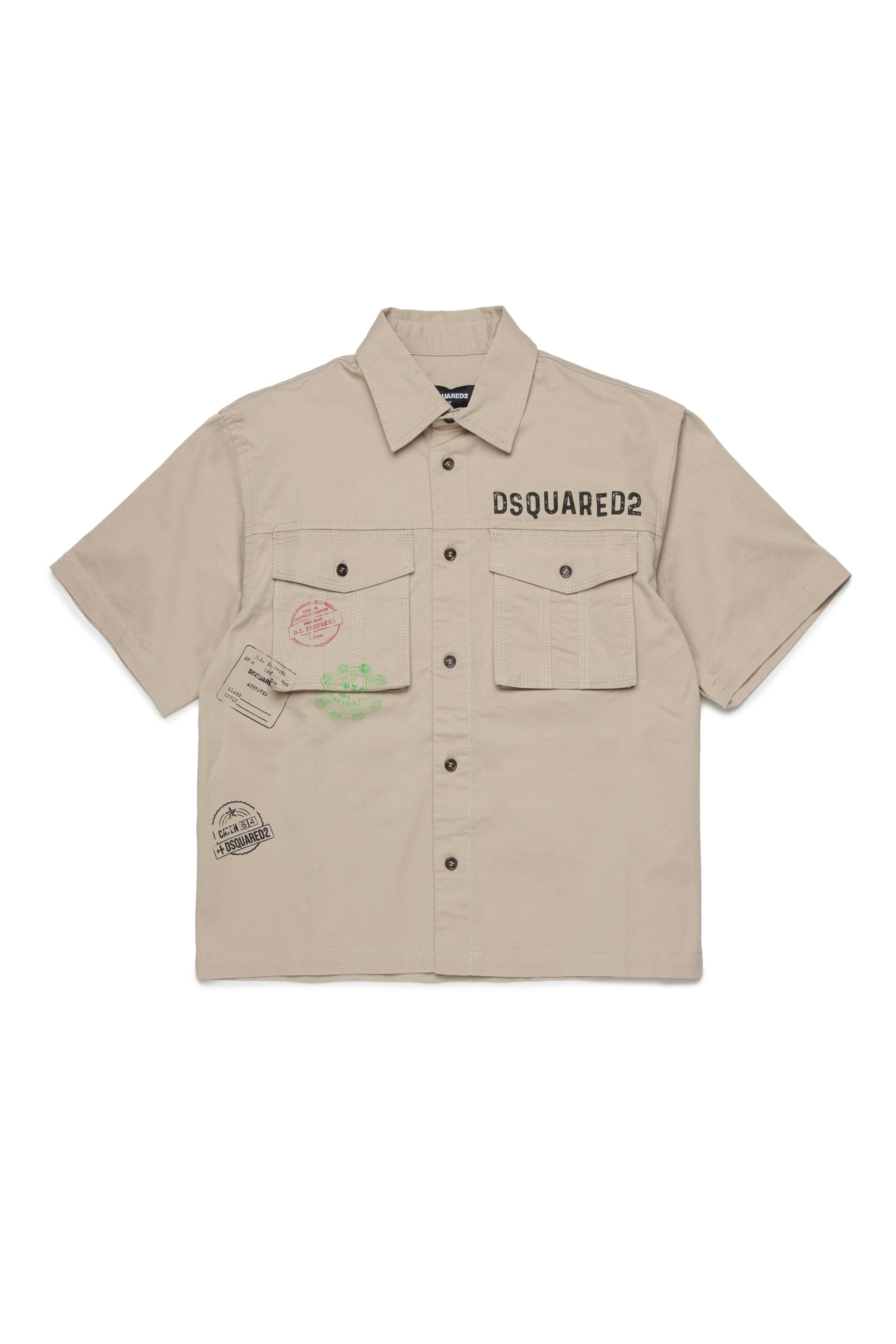 Camicia manica corta con grafica Passport