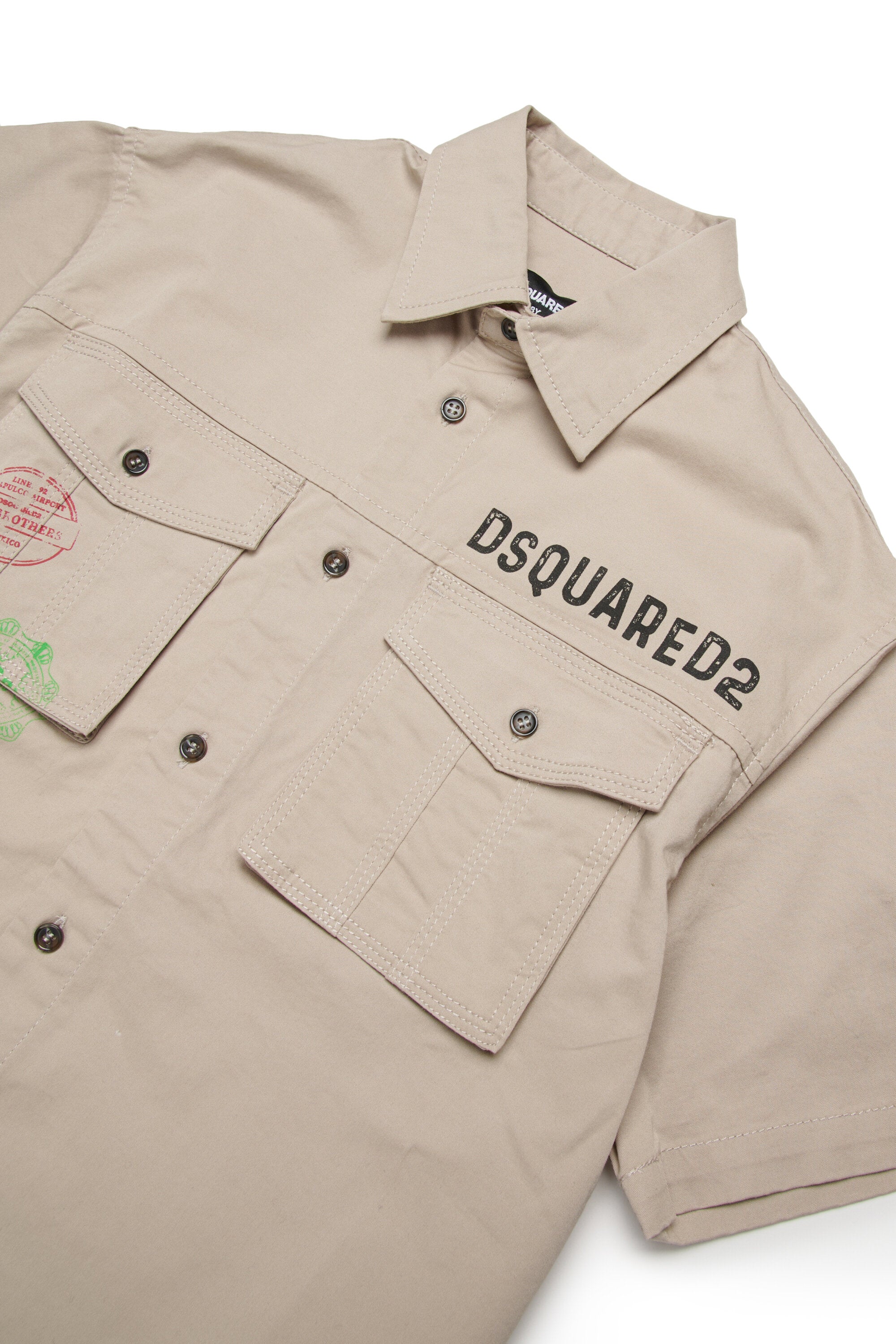 Camicia manica corta con grafica Passport