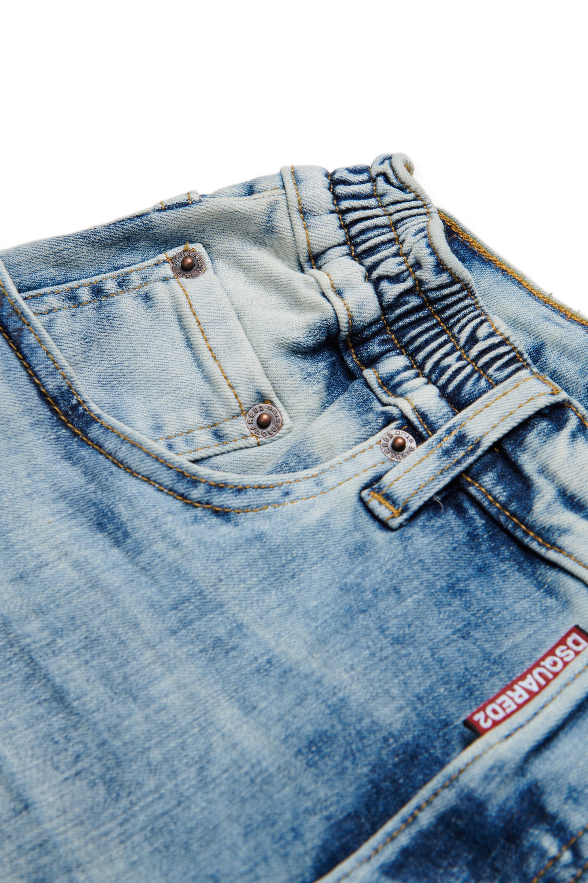 Shorts in denim effetto marmorizzato
