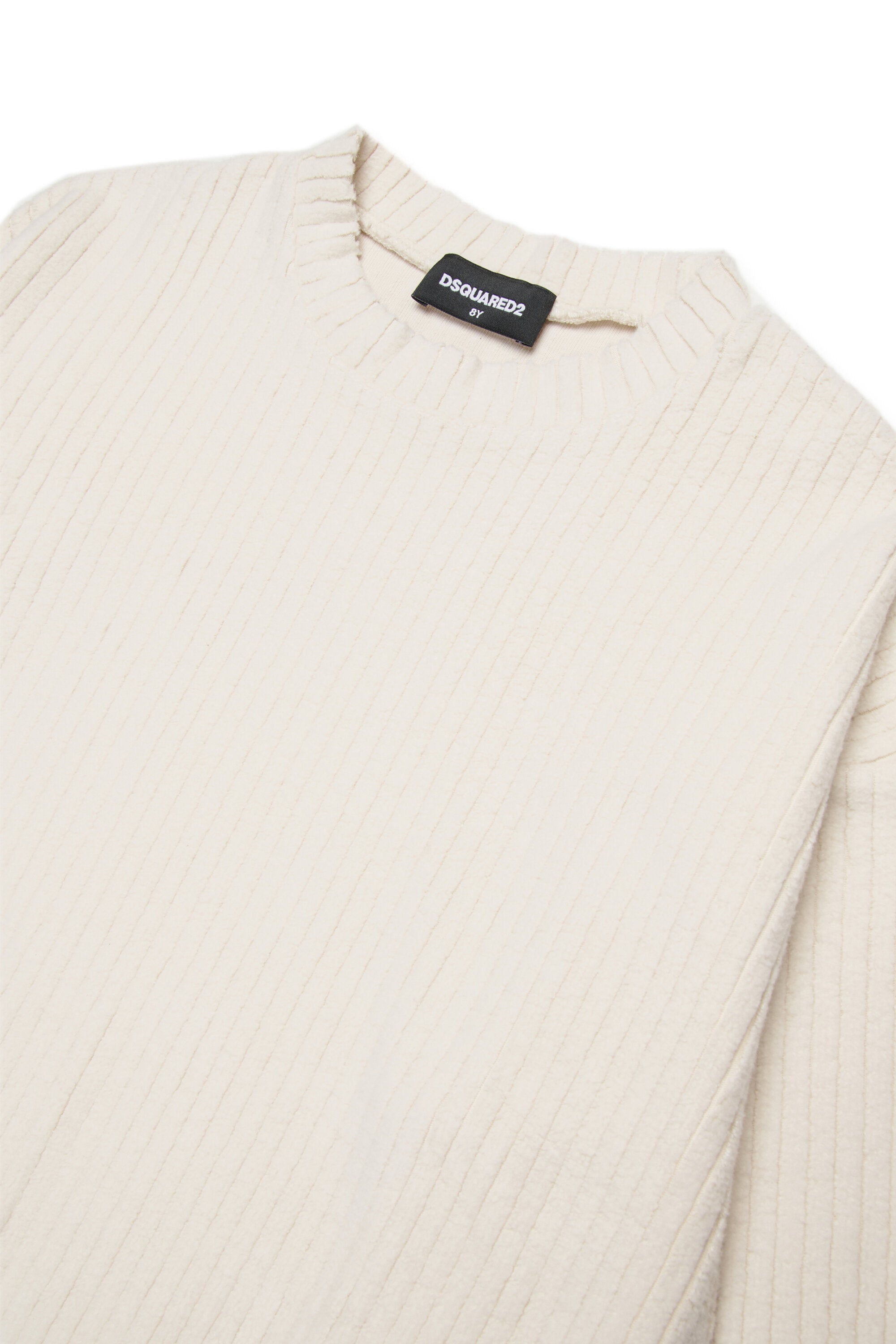 Felpa girocollo in velluto a coste