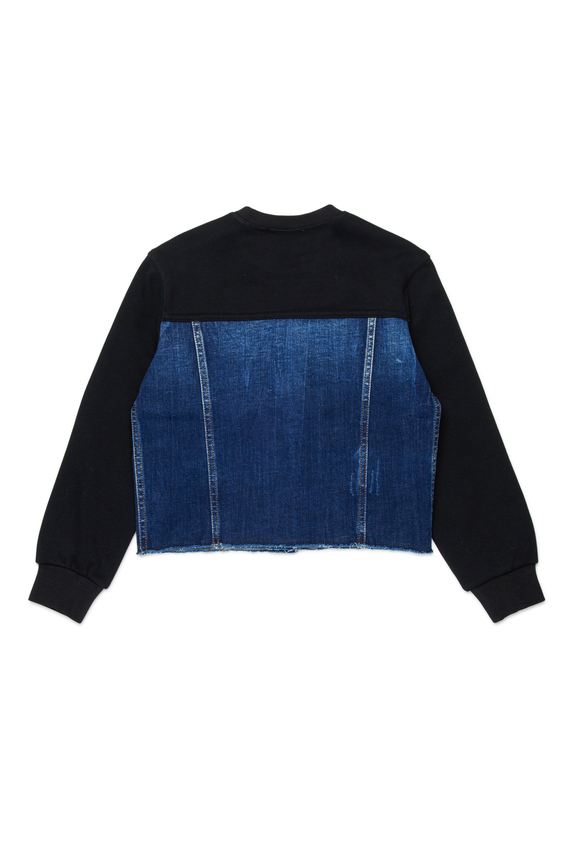 Sudadera de cuello redondo con pechera denim