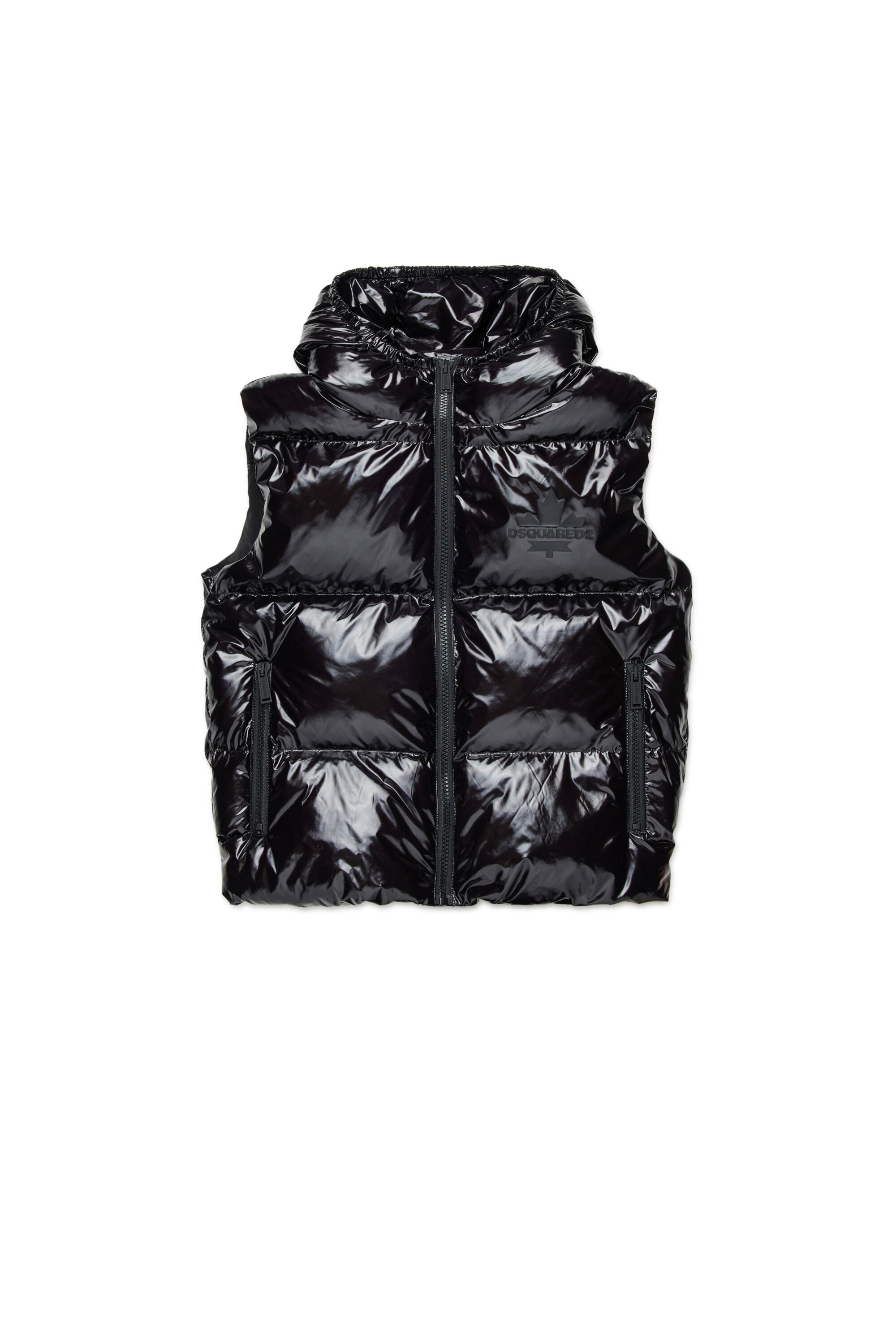 Vest imbottito lucido con logo Maple Leaf