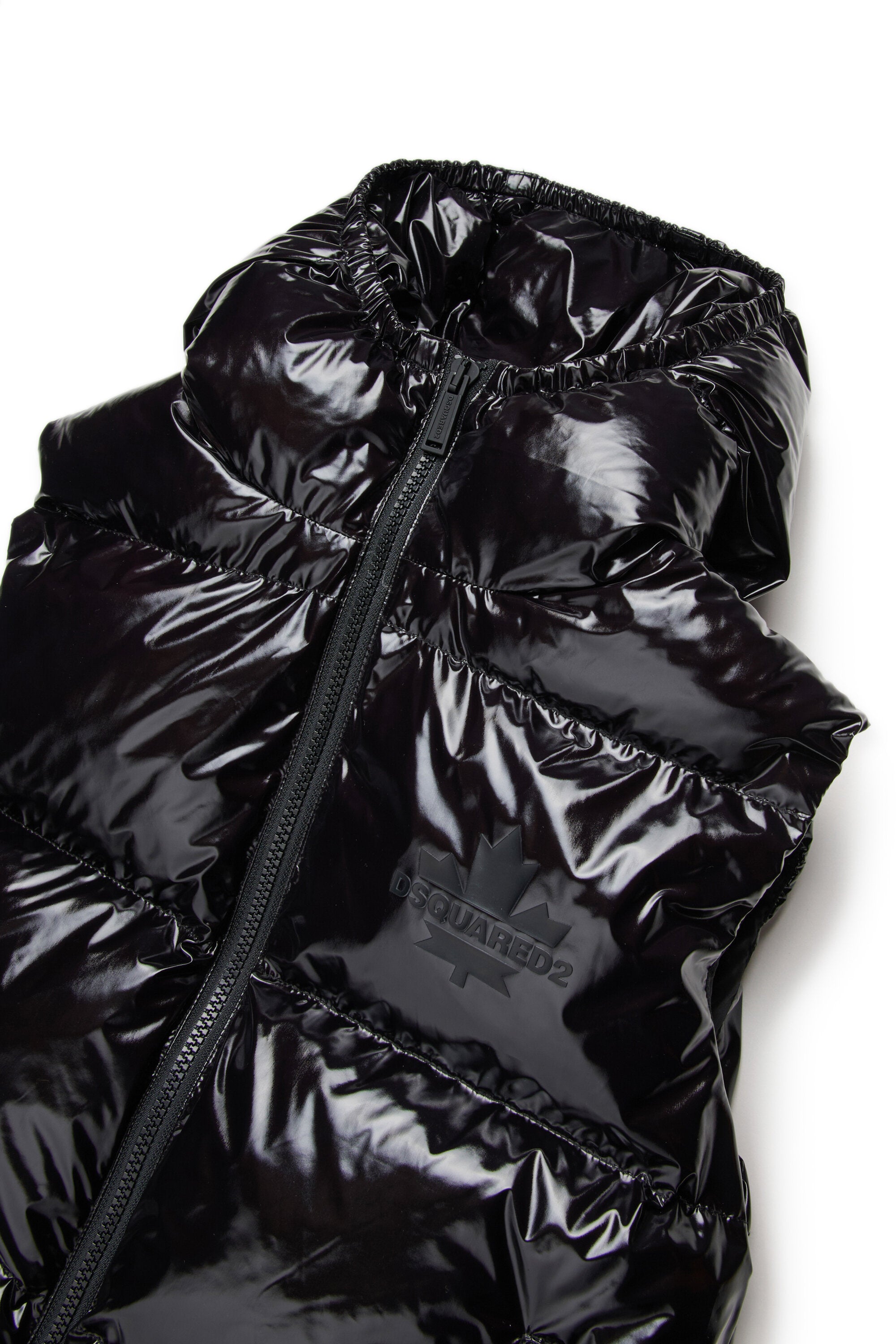 Vest imbottito lucido con logo Maple Leaf