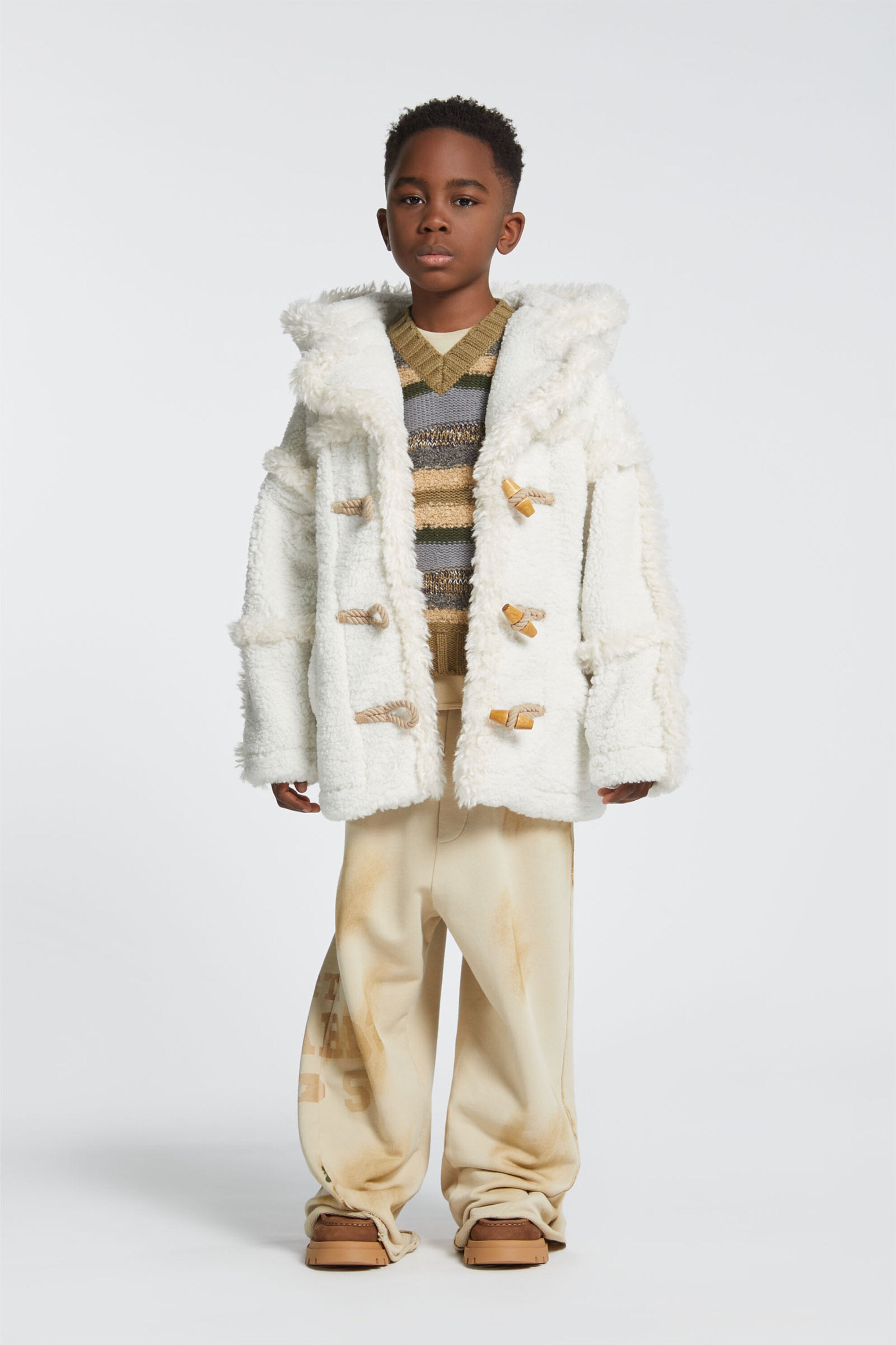 Chaqueta de lana con efecto cizalla