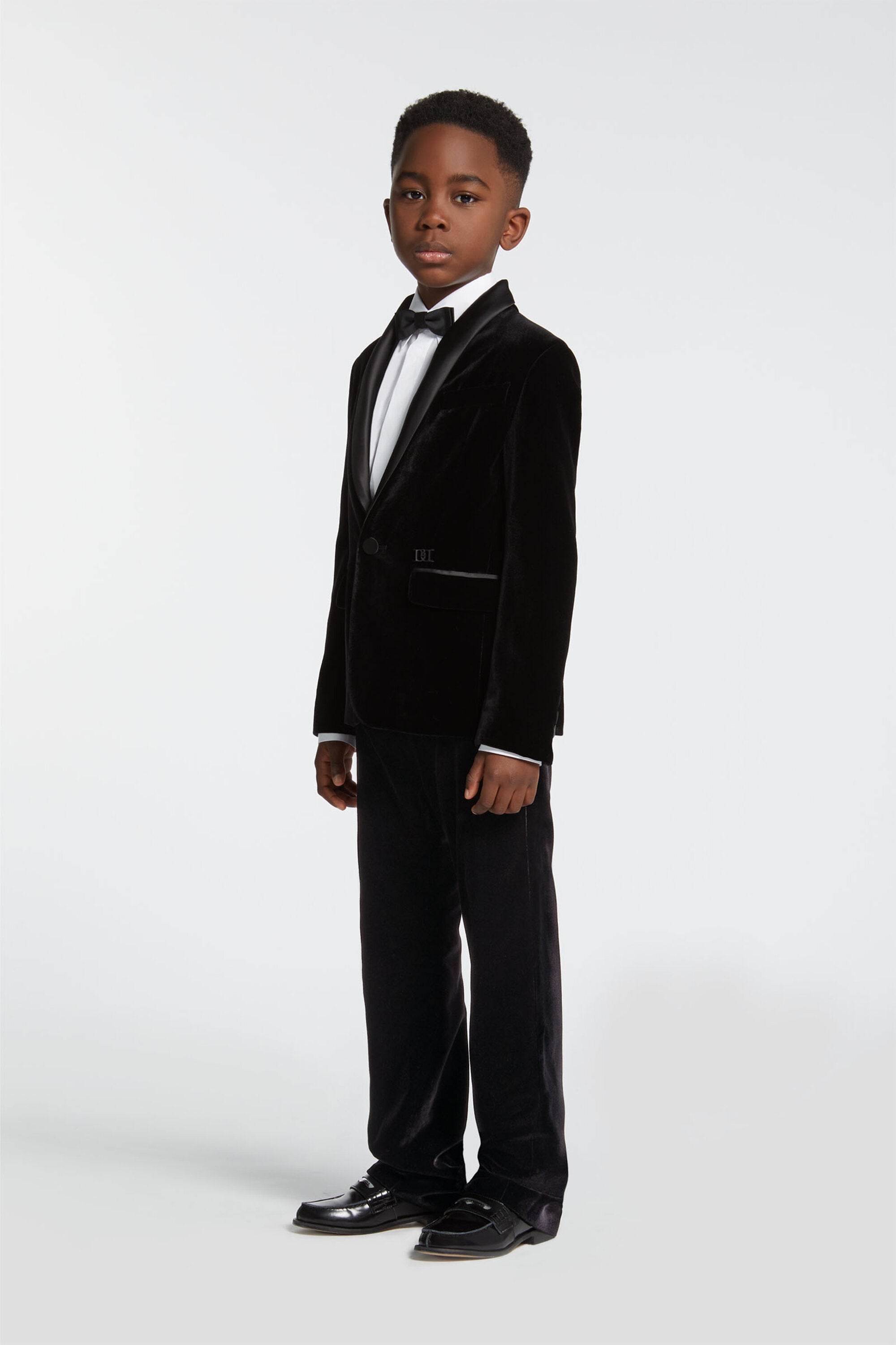 Giacca blazer in velluto con placca D2