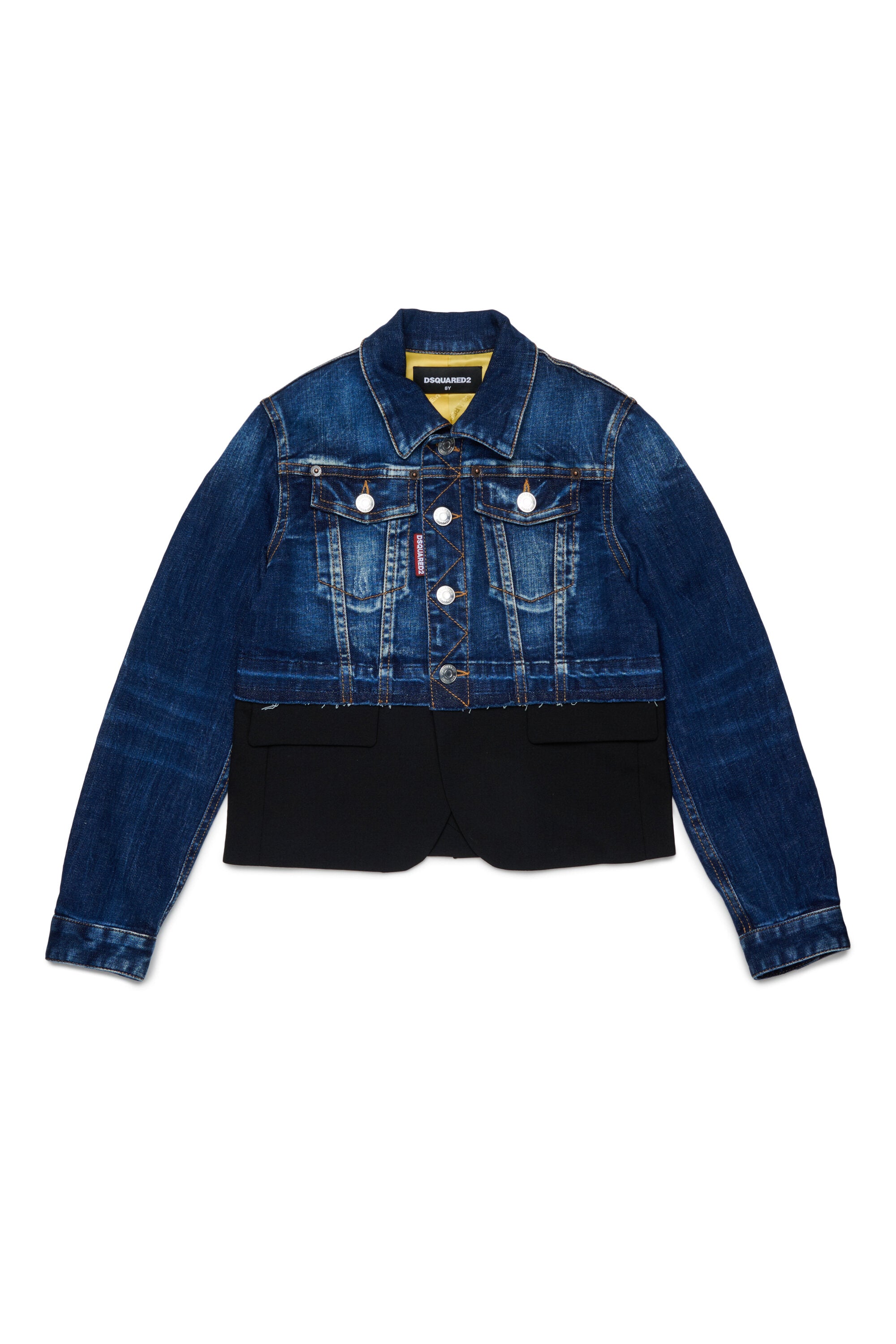 Veste en denim et laine fraîche