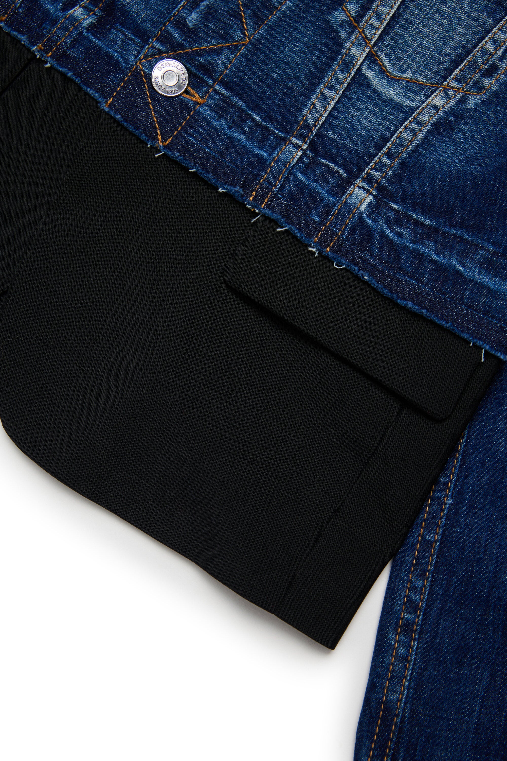 Veste en denim et laine fraîche