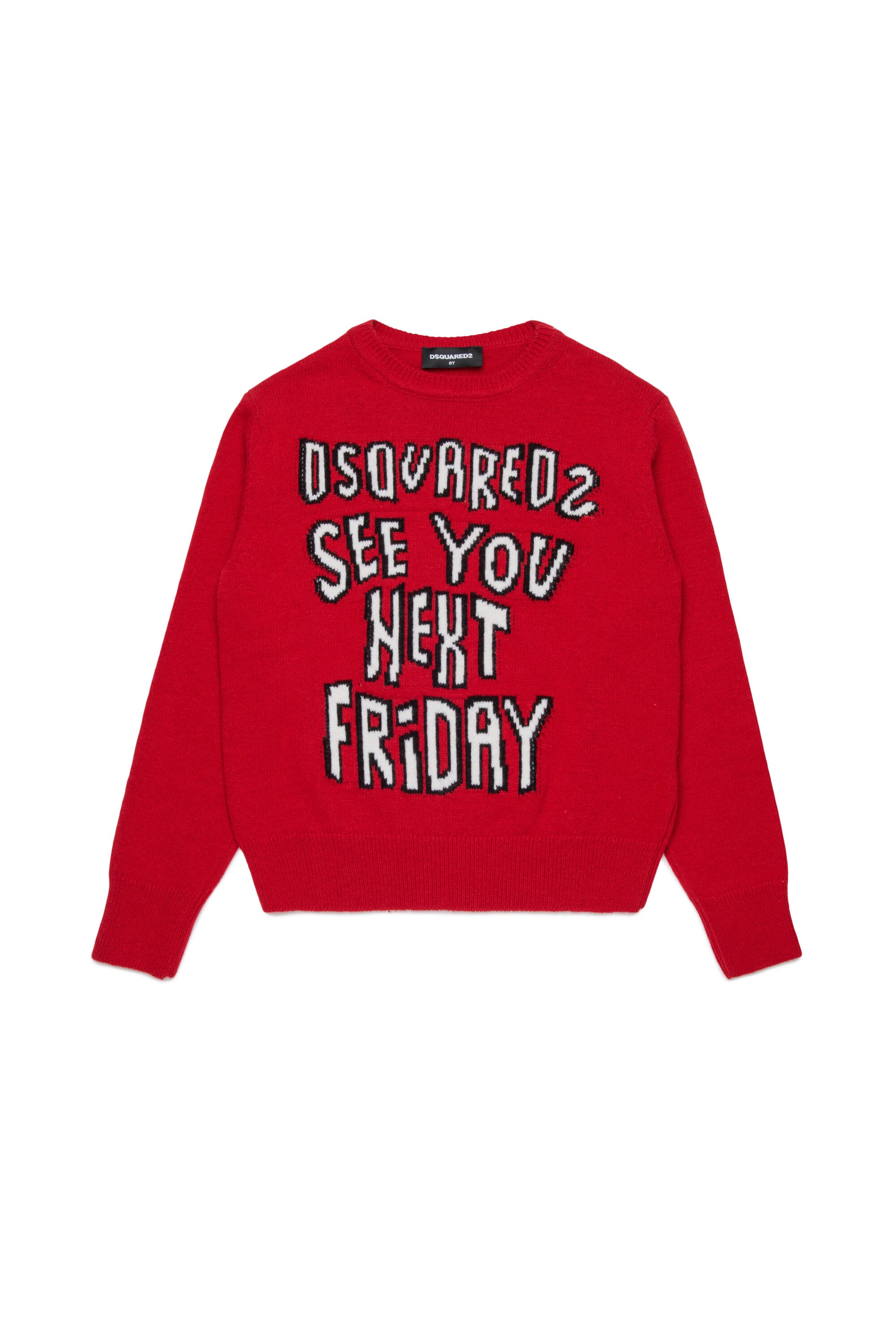 Pullover in misto lana con lettering