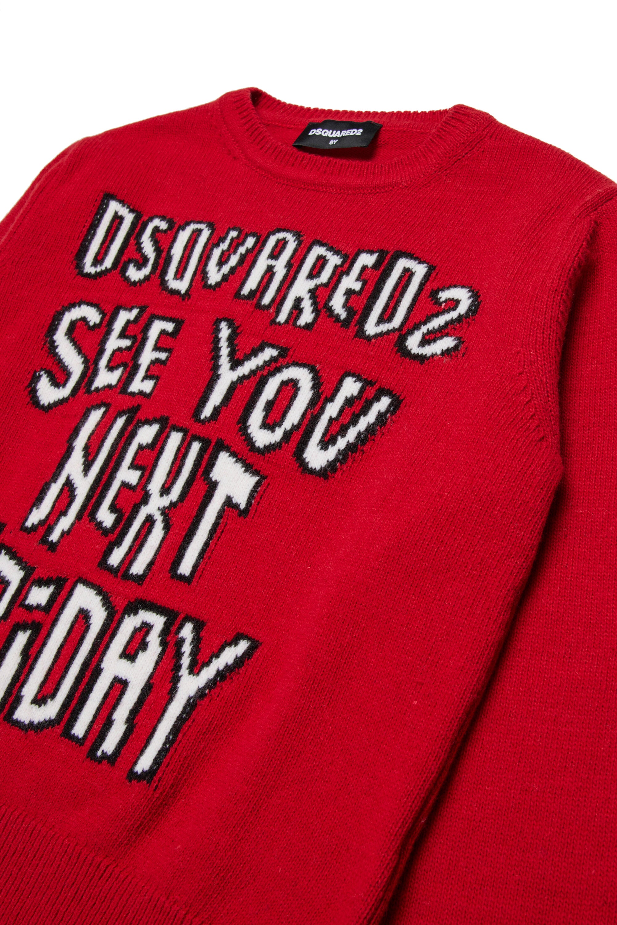 Pullover in misto lana con lettering