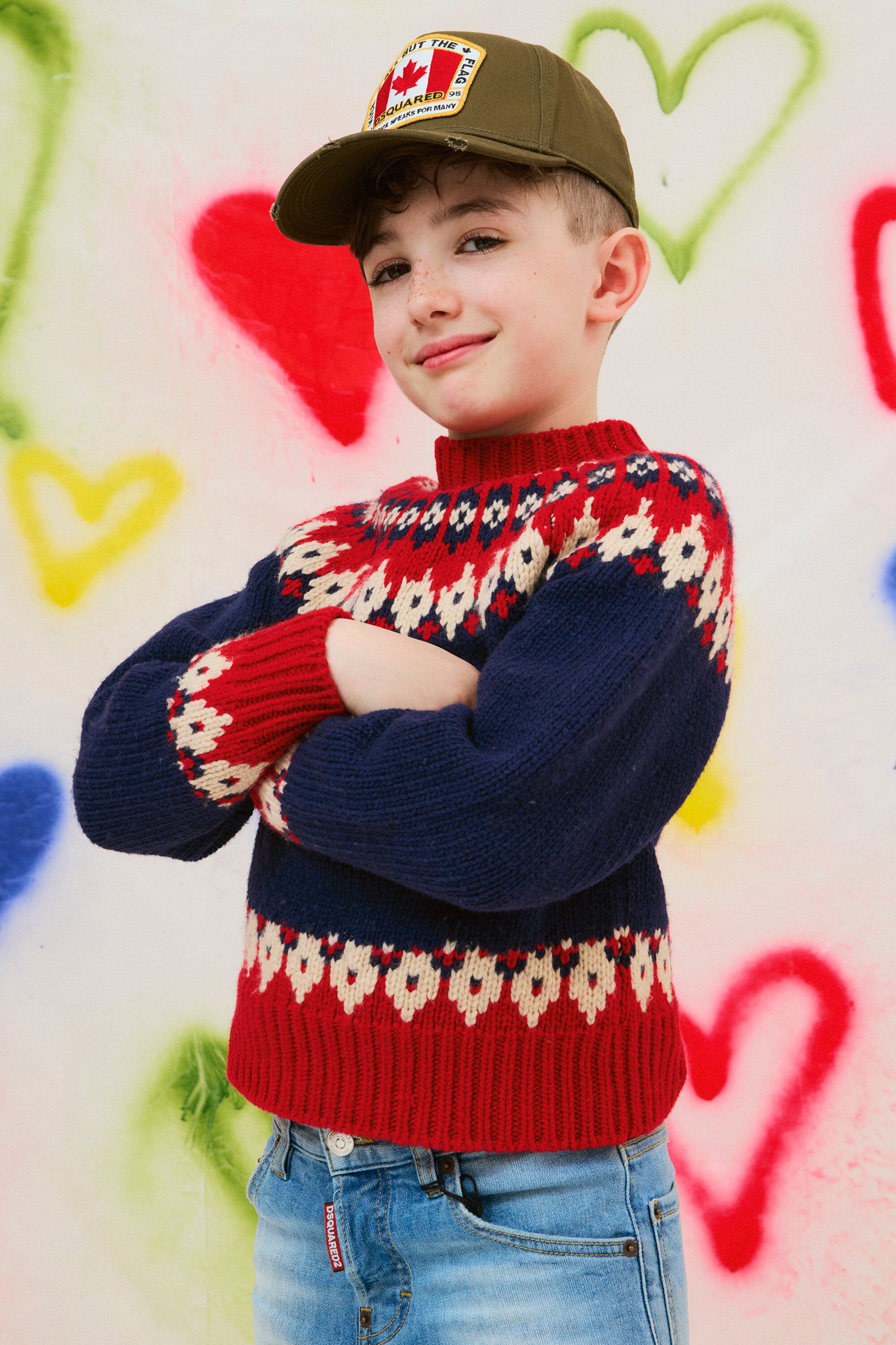 Pullover a collo alto in misto lana norvegese