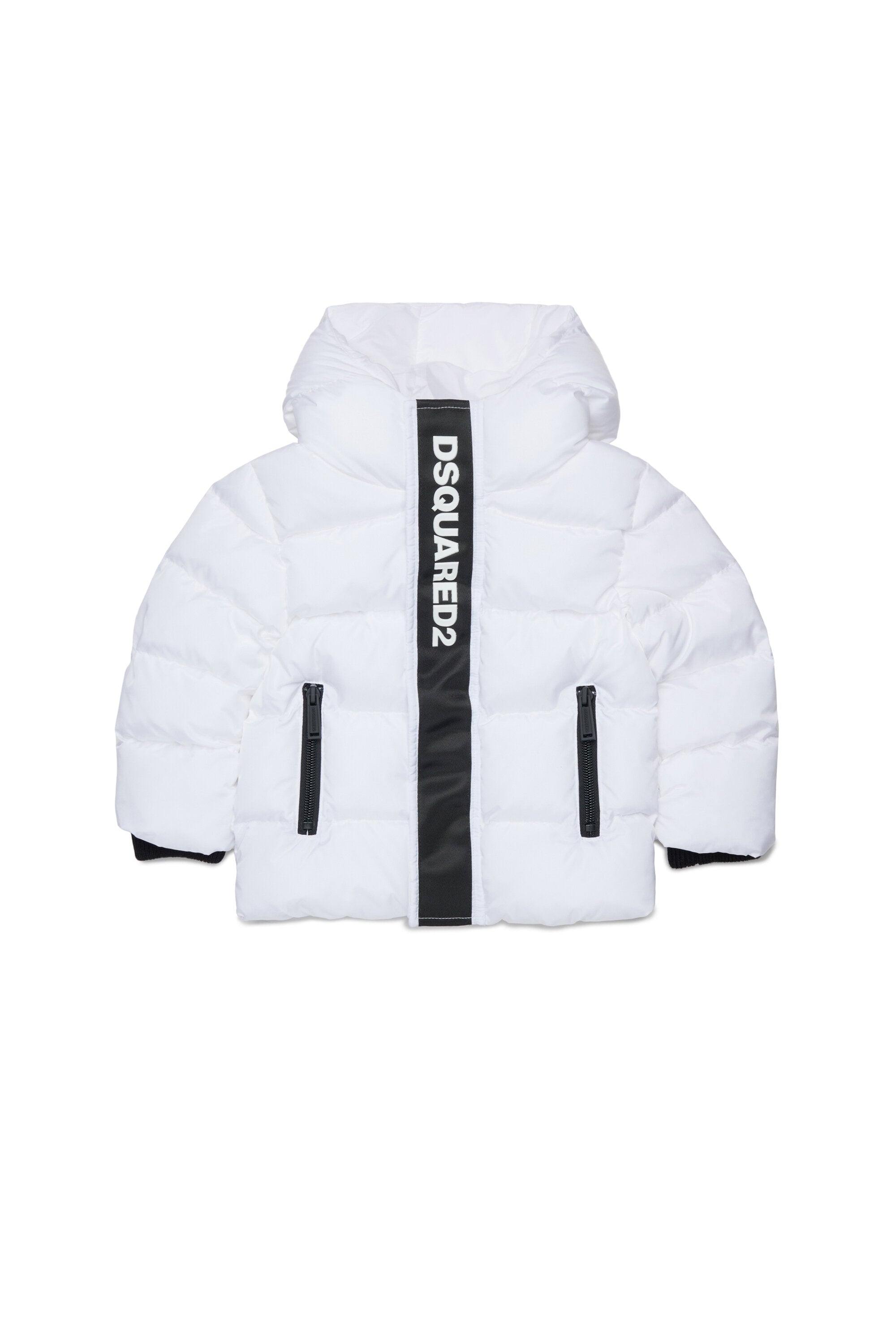 Lange wattierte Jacke mit Logo