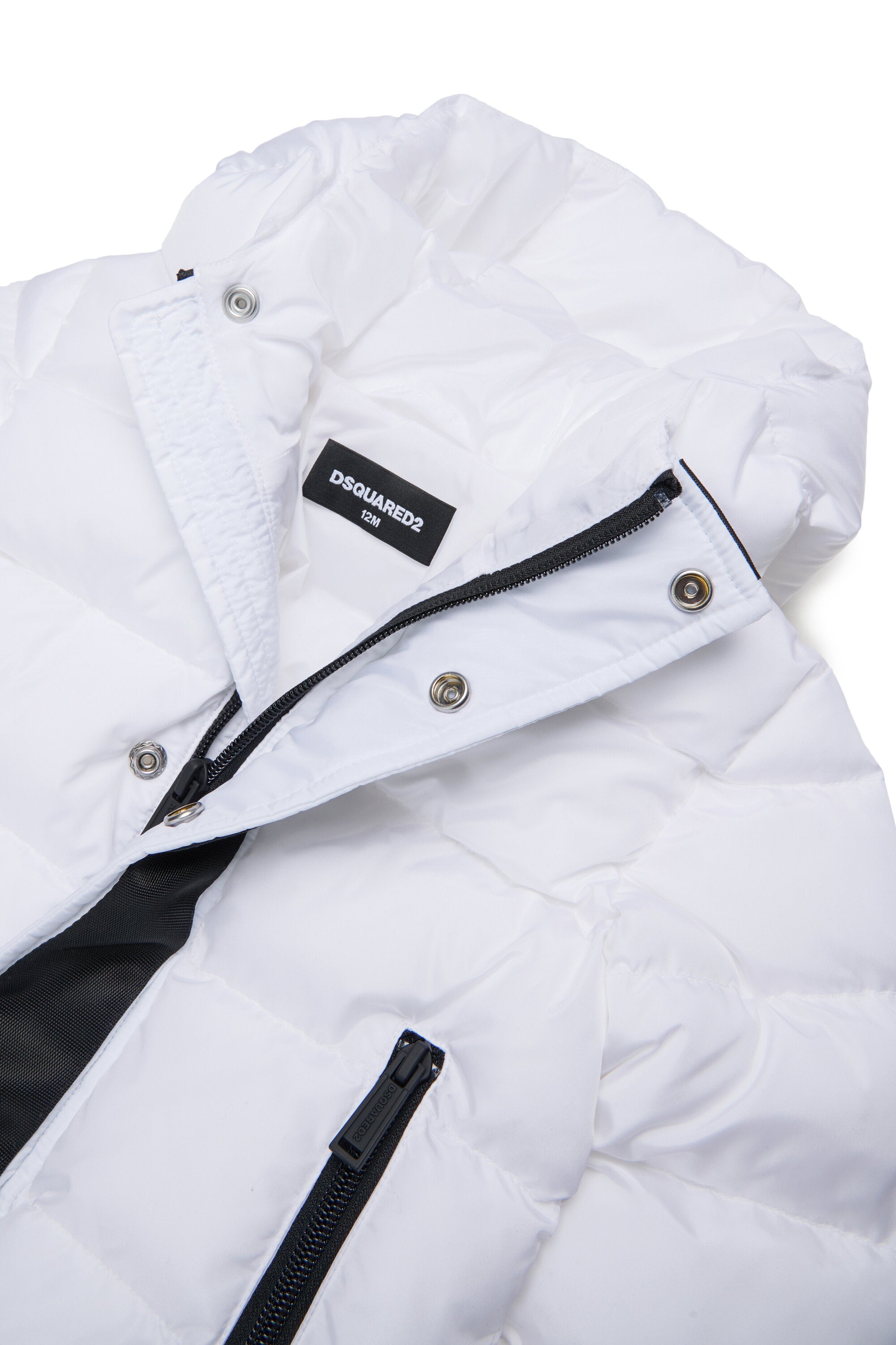 Chaqueta larga acolchada con logotipo