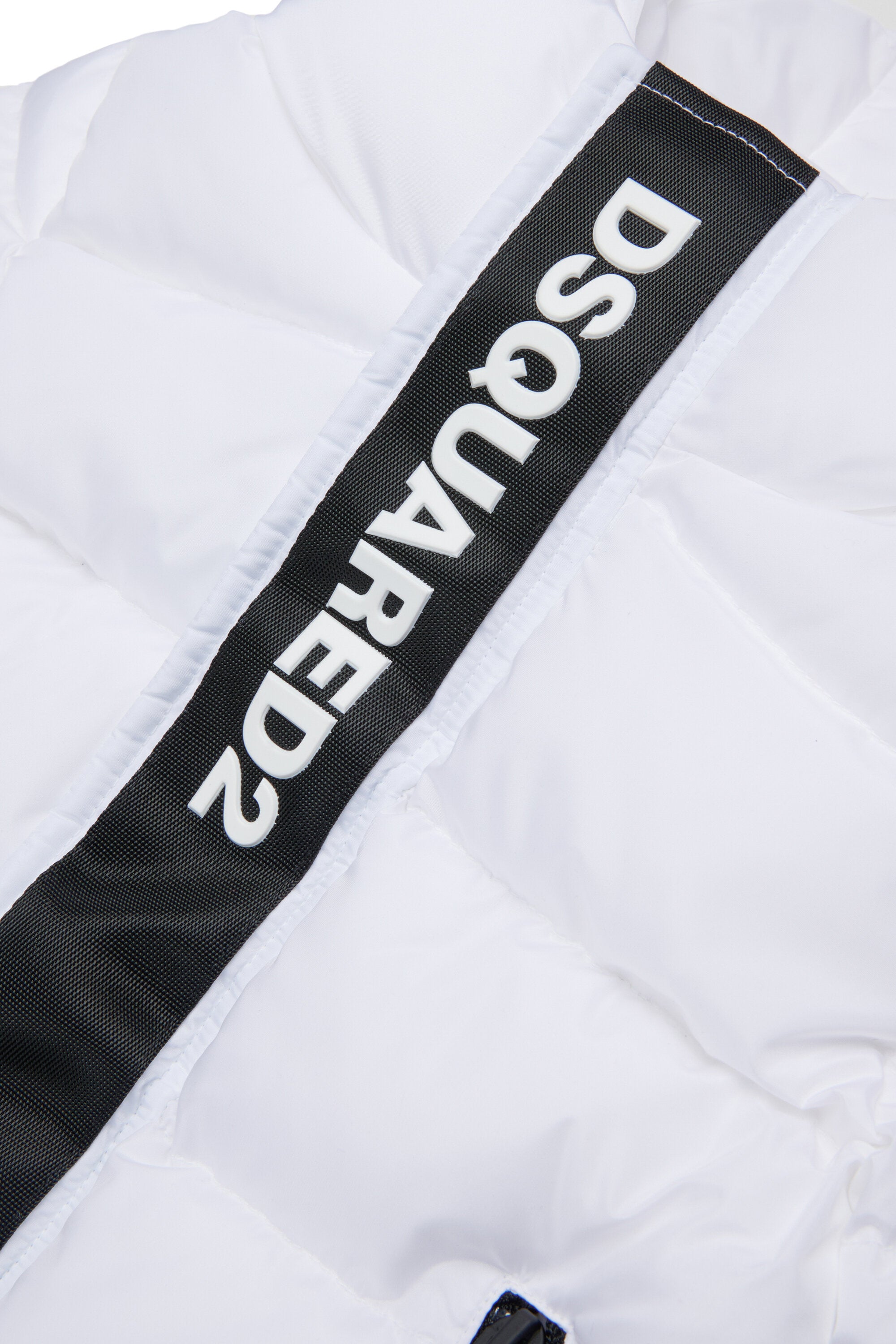 Chaqueta larga acolchada con logotipo