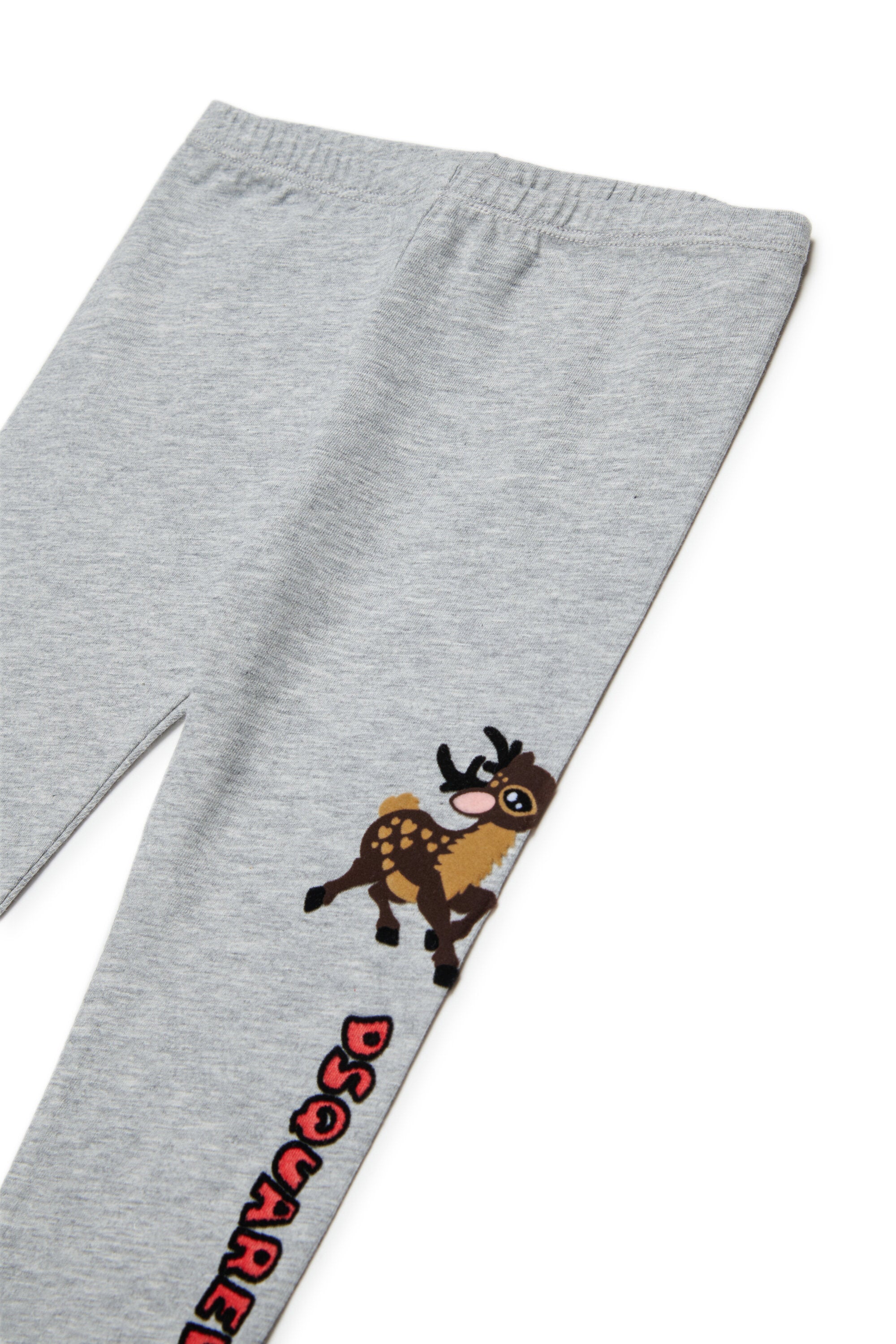 Leggings in jersey mélange con stampa Fawn