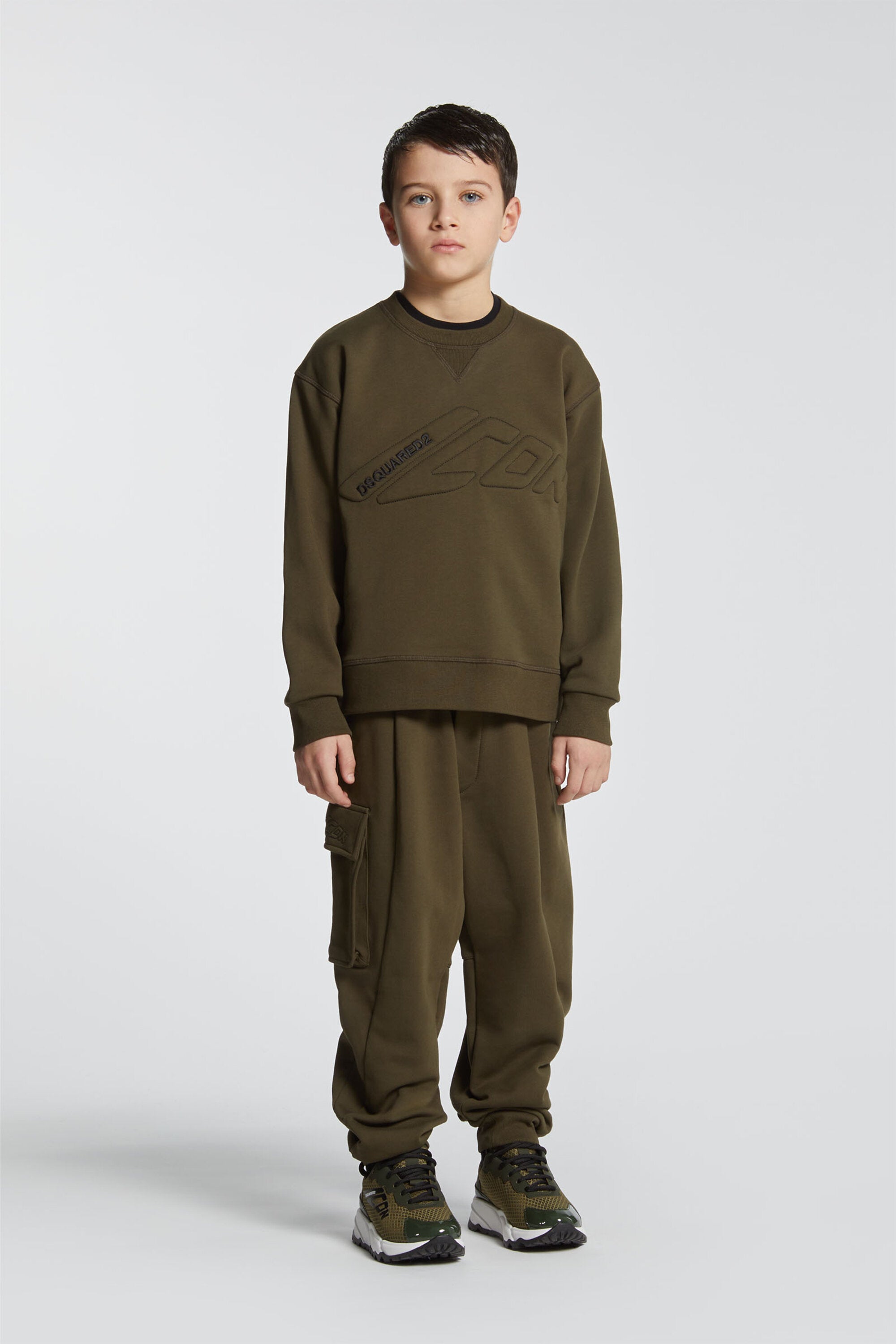 Crew-neck sweatshirt with embossed ICON logo