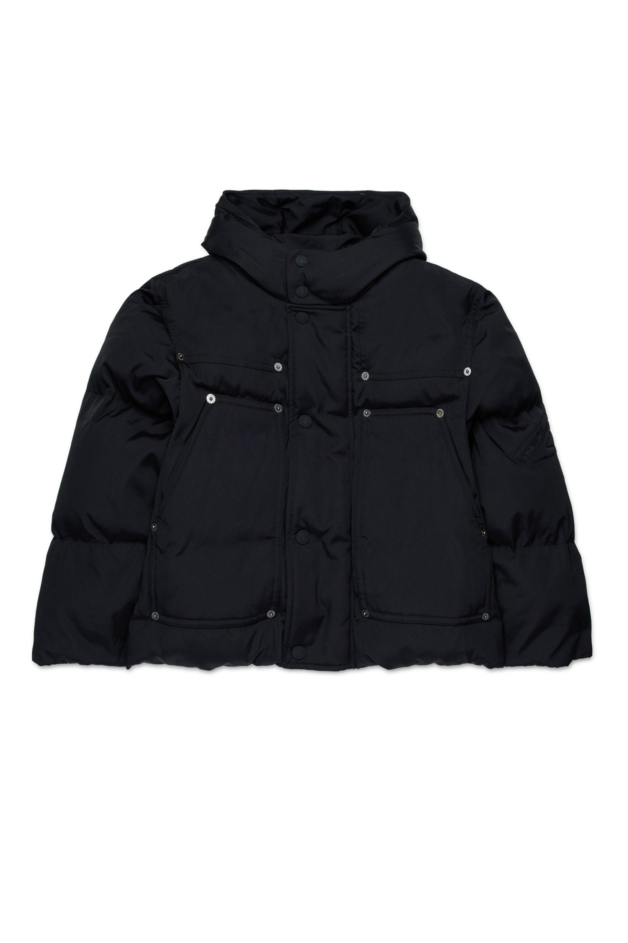 Short hooded padded jacket
