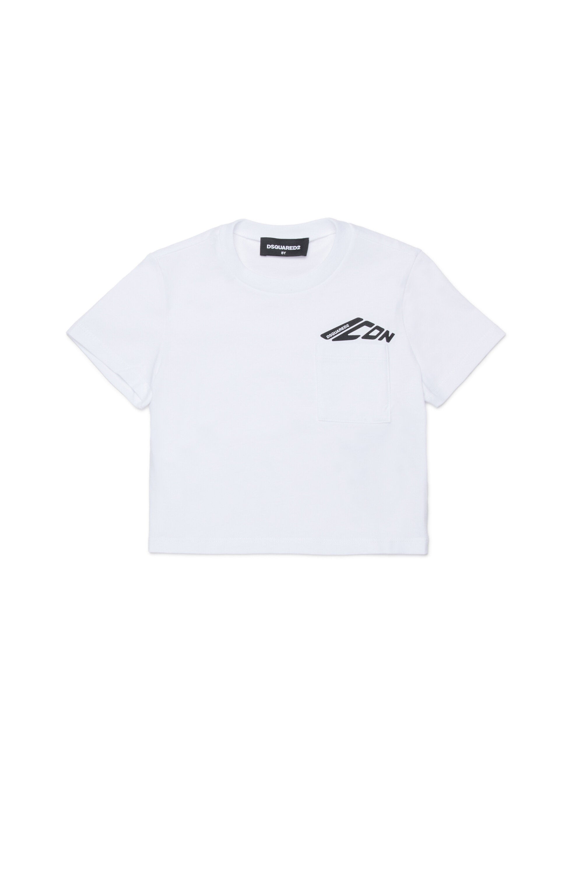 Camiseta corta de jersey con bolsillo en el pecho