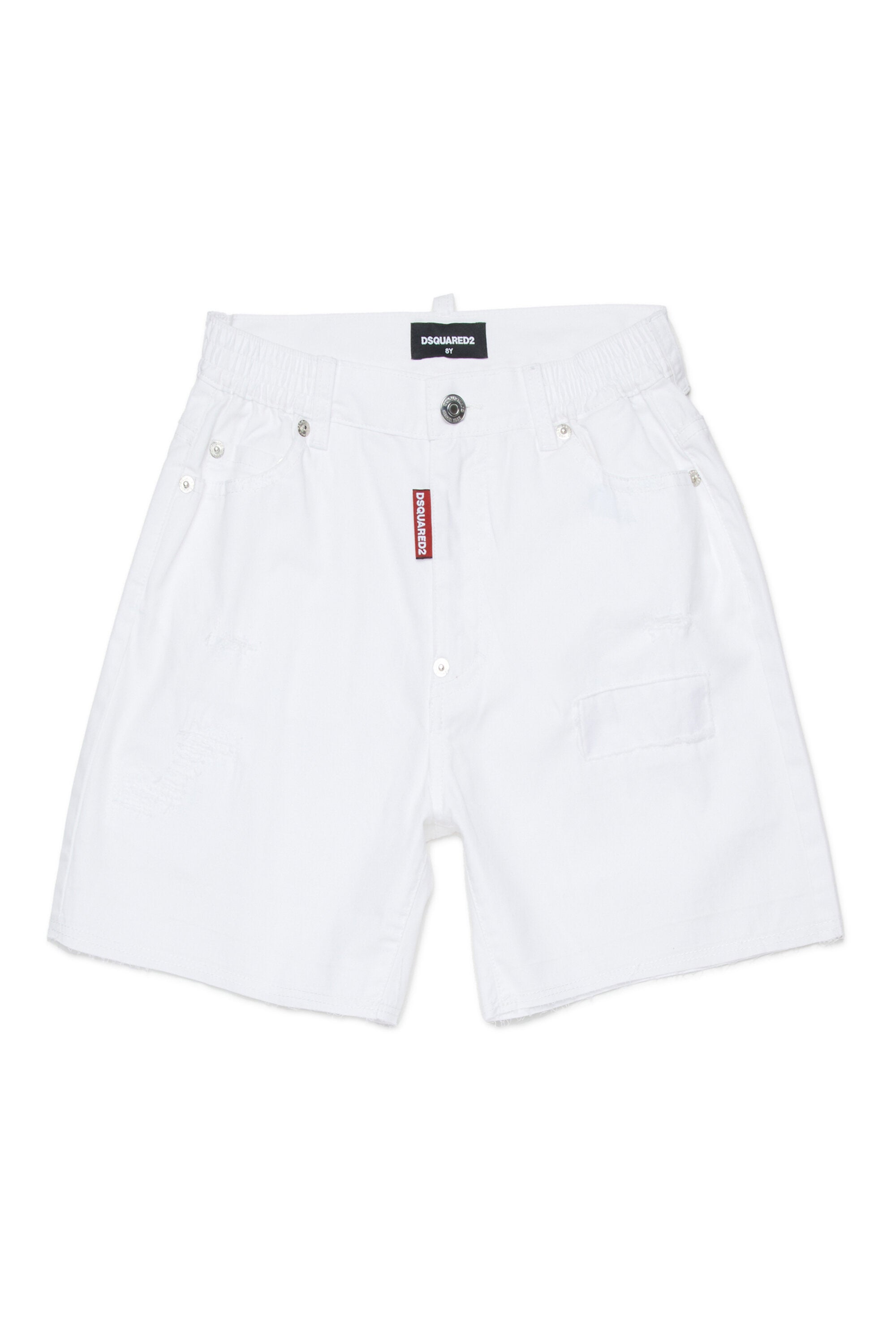 Shorts avec logo et détails effilochés