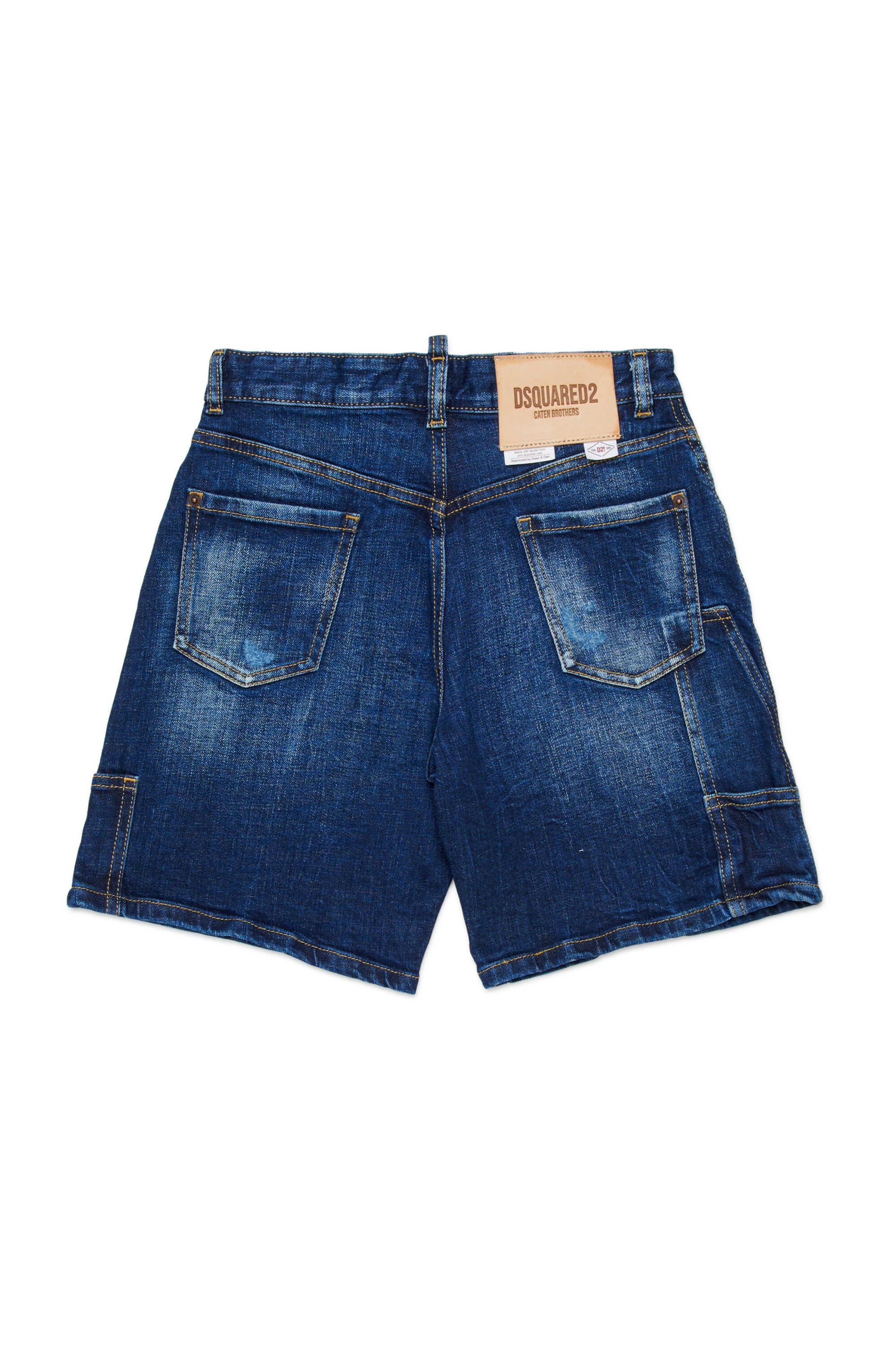 Short en denim bleu foncé