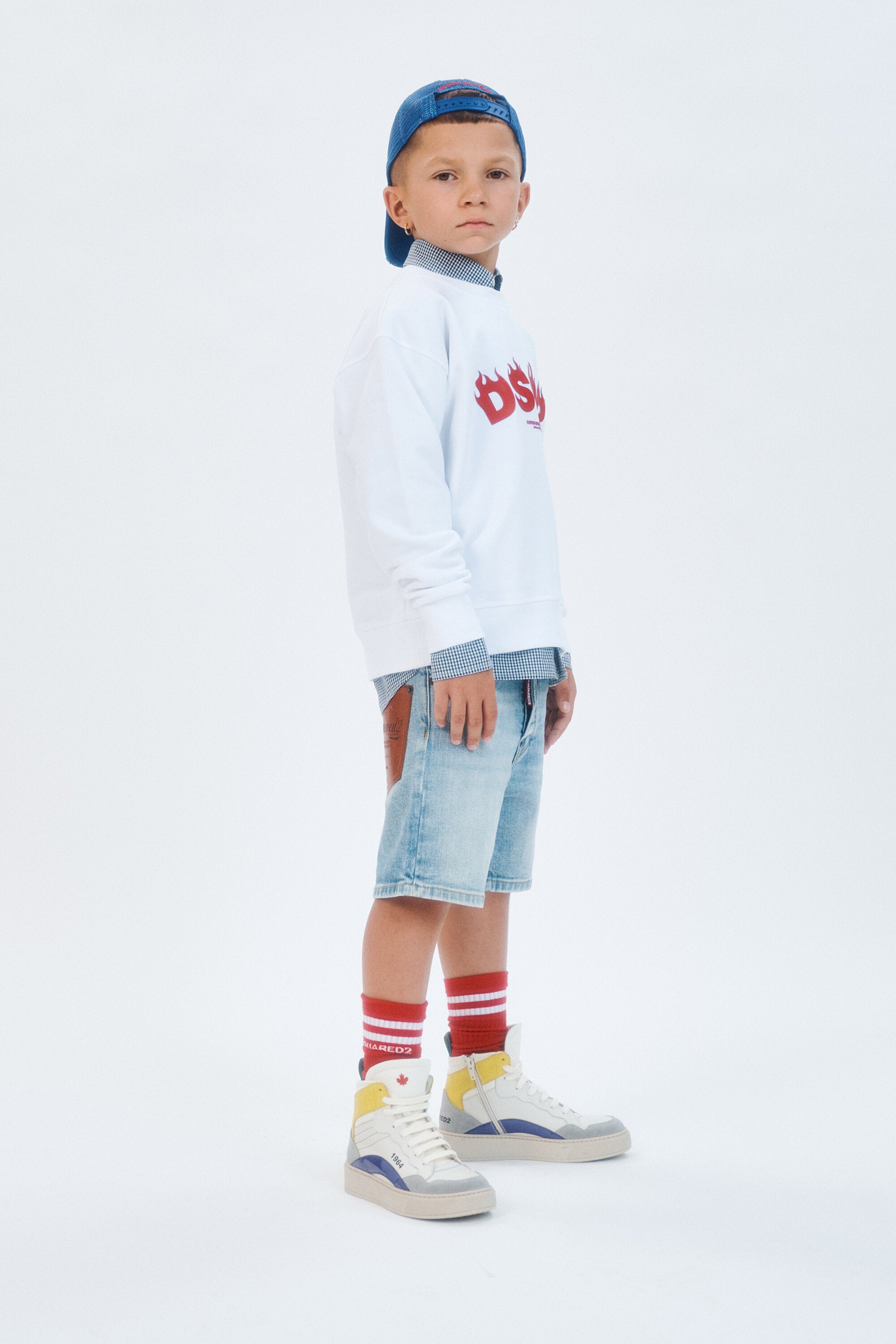 Shorts aus hellem Denim mit fünf Taschen